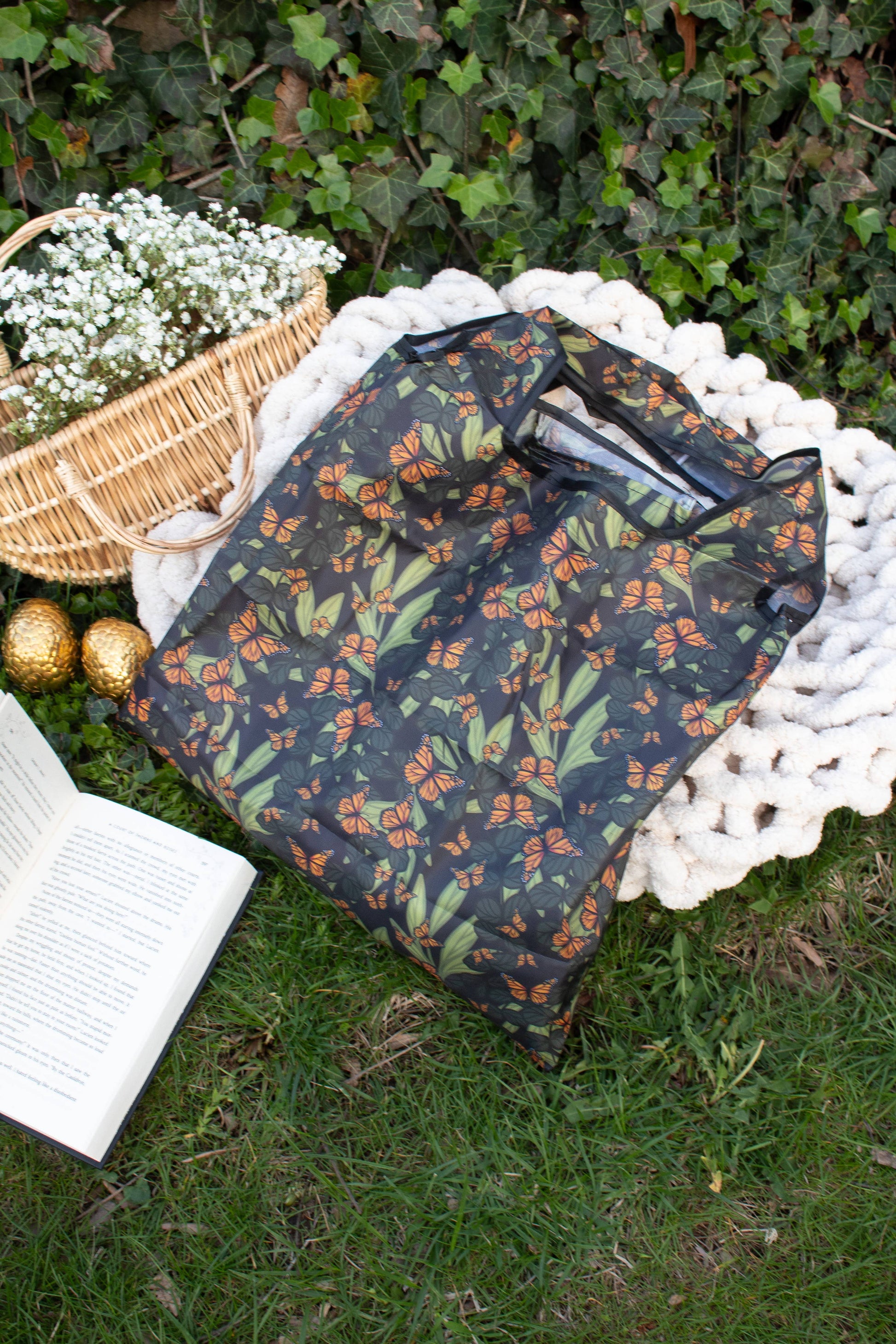 Butterfly Garden | Reusable Nature Foldable Grocery Tote Bag