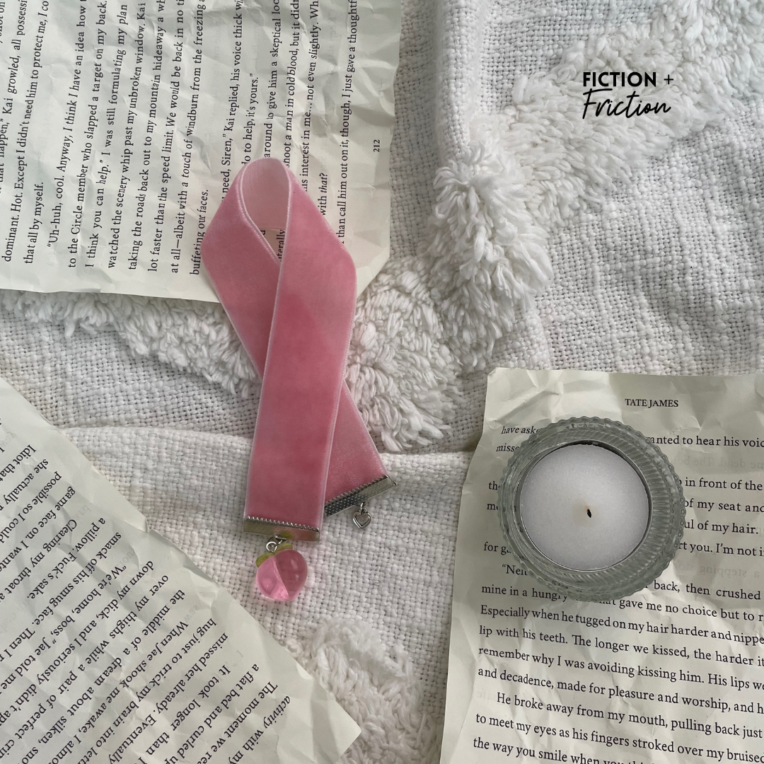 Peach Velvet Ribbon Bookmark