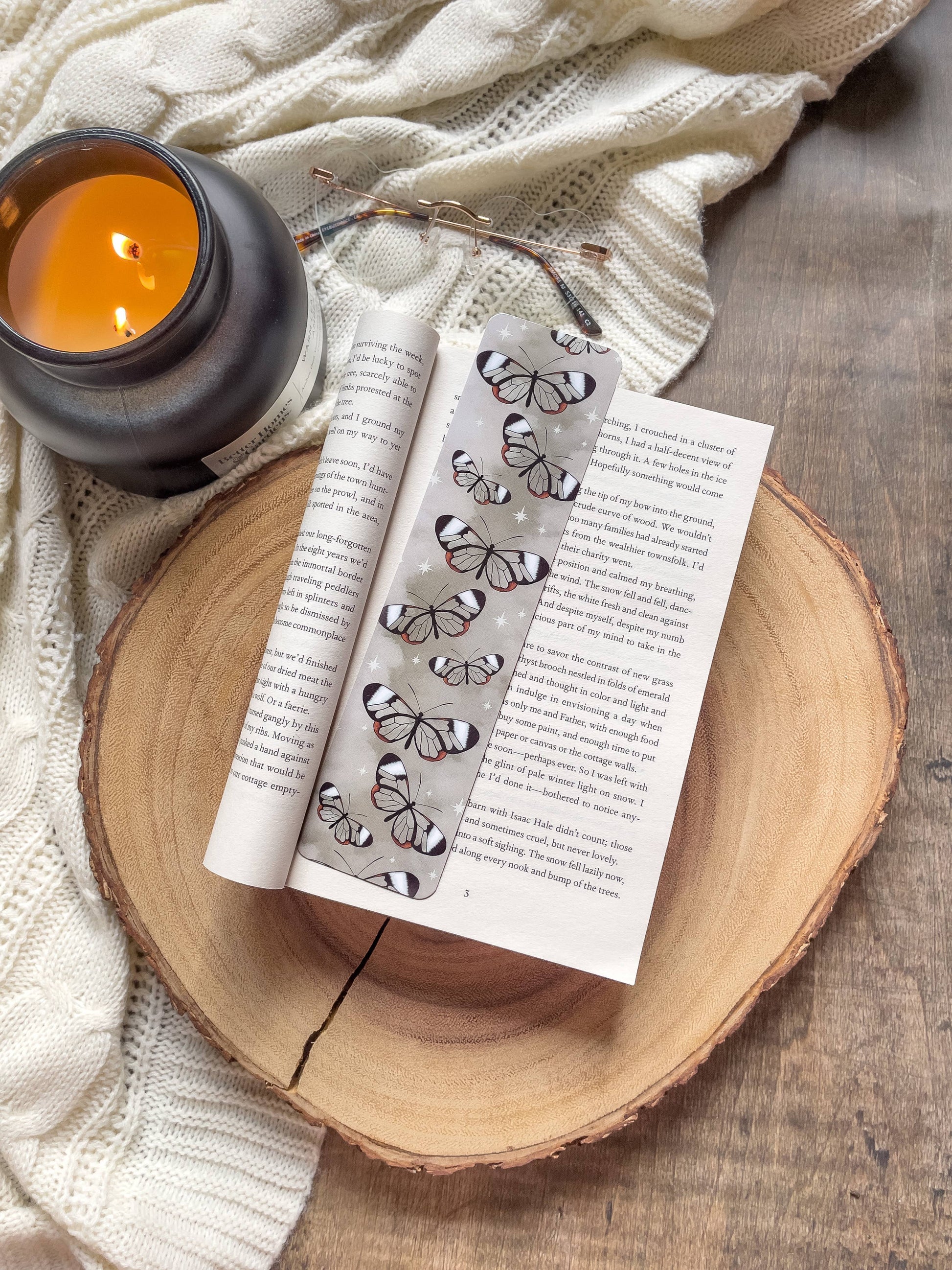 Glass Wing Butterflies Fantasy 2x8 Bookmark | Glossy