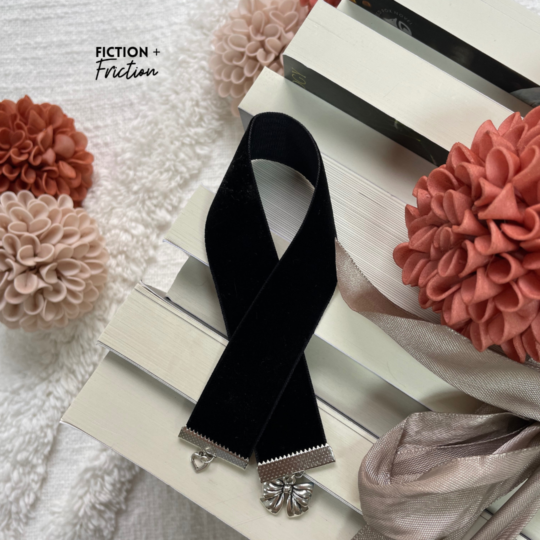 Black Bow Velvet Ribbon Bookmark