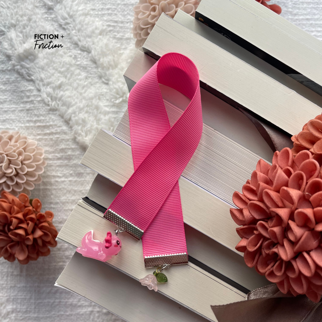 Pink Axolotl | Ribbon Bookmark