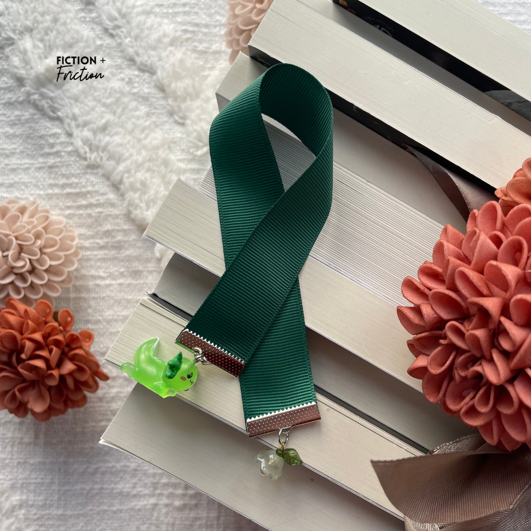 Green Axolotl | Ribbon Bookmark