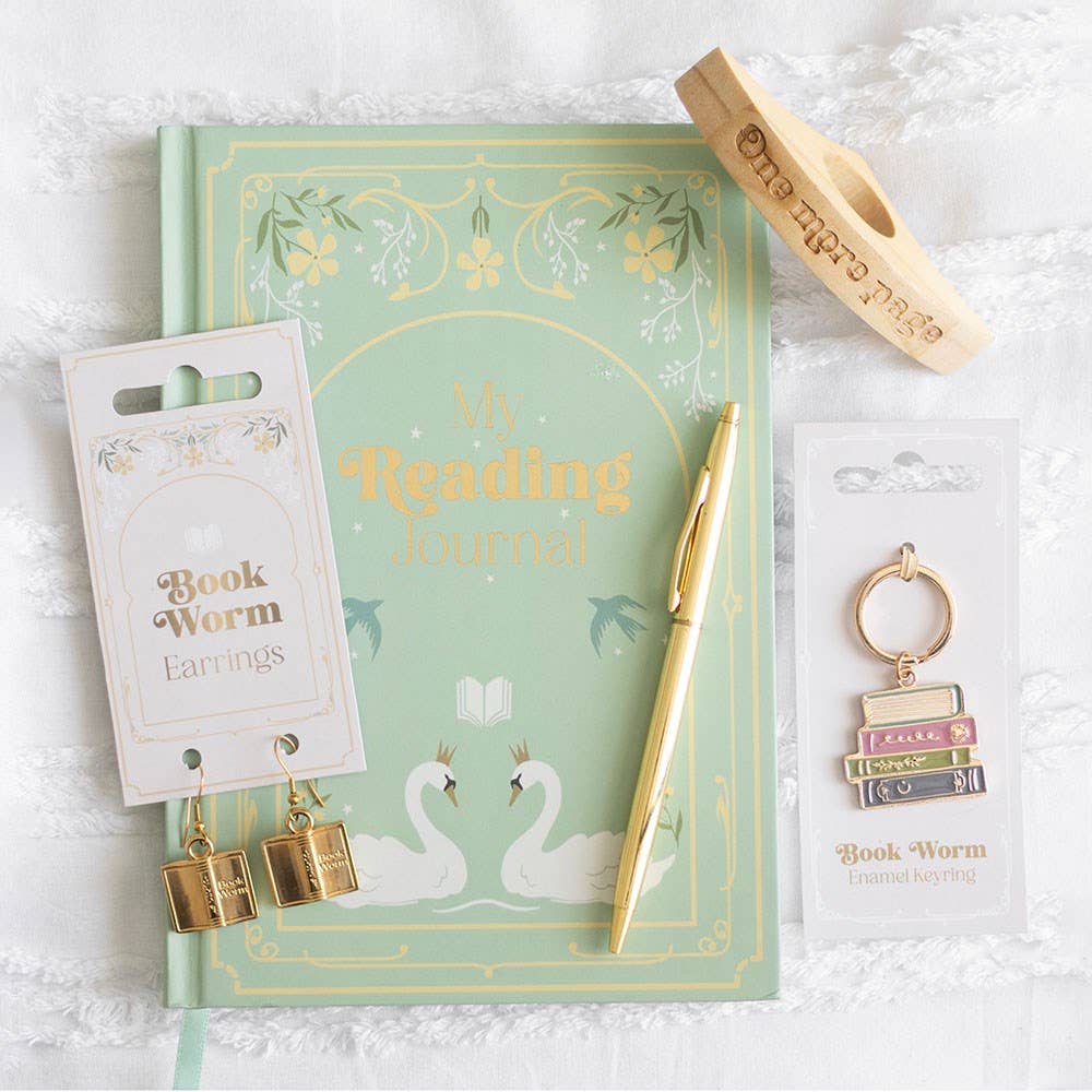 Book Worm Stainless Steel Earrings