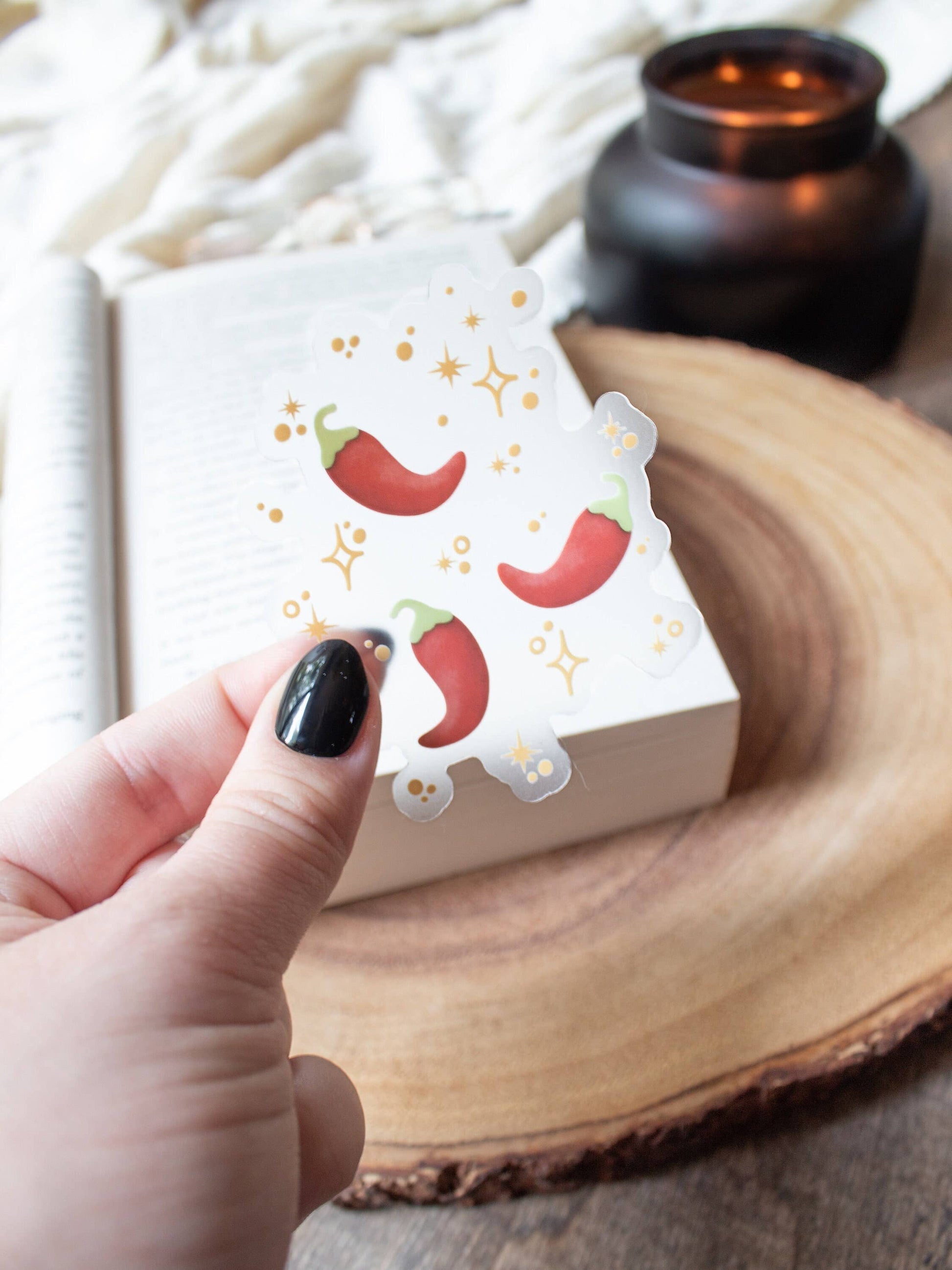 Bookish Spice Peppers Waterproof Vinyl Sticker