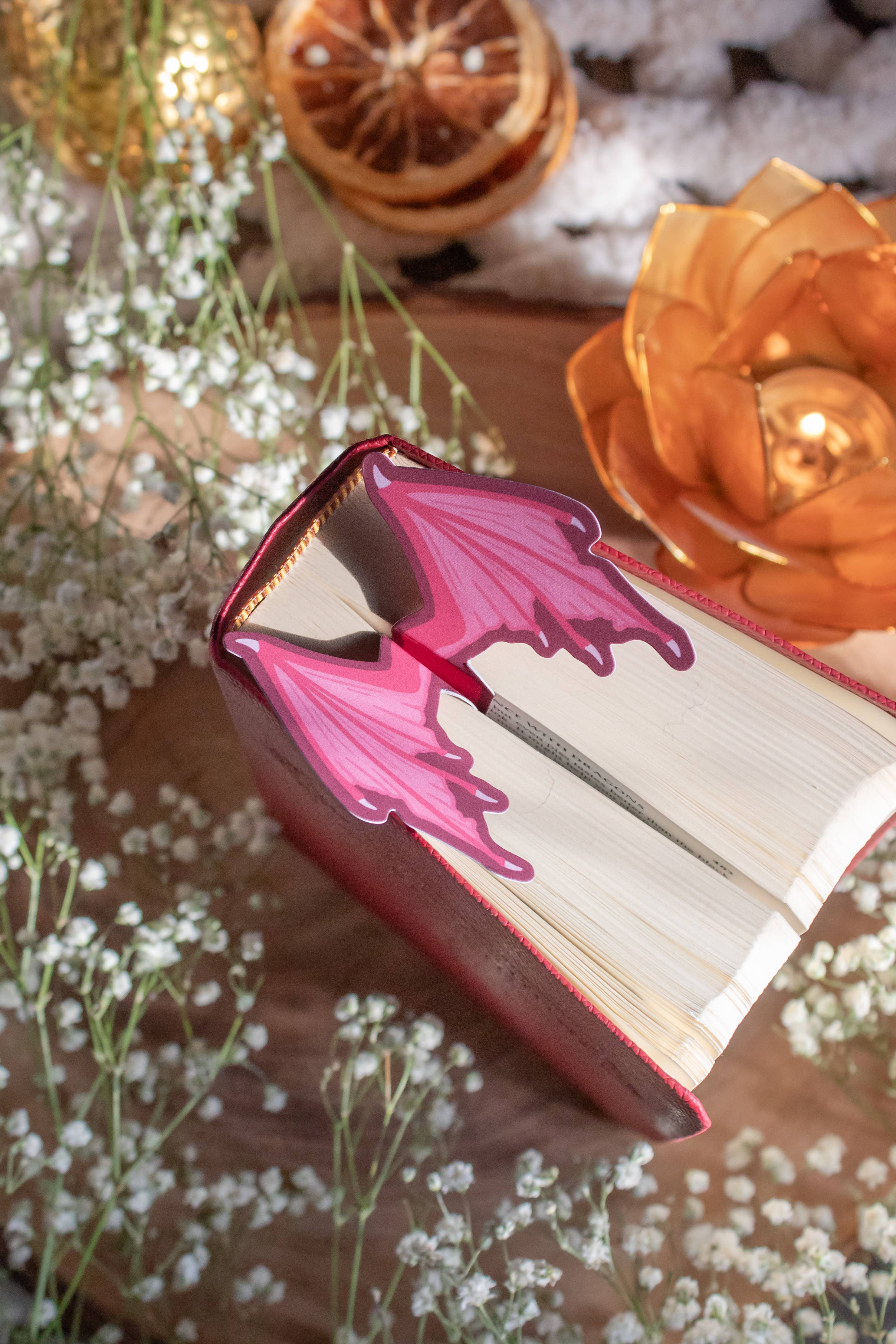3D Dragon Wings Bookmark | Soft Touch: Yellow-Gold