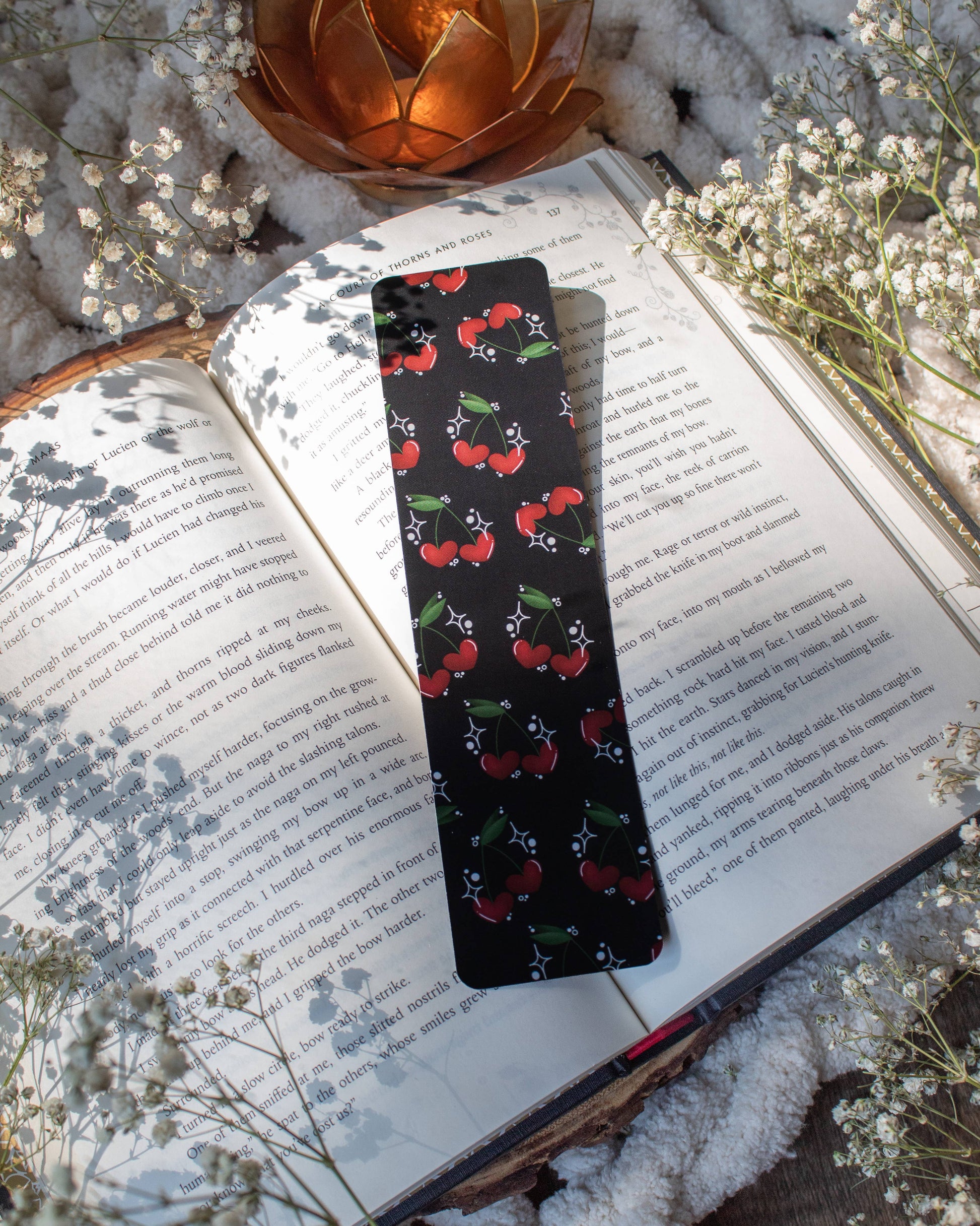 Cherry Hearts 2x8 Bookmark | Glossy