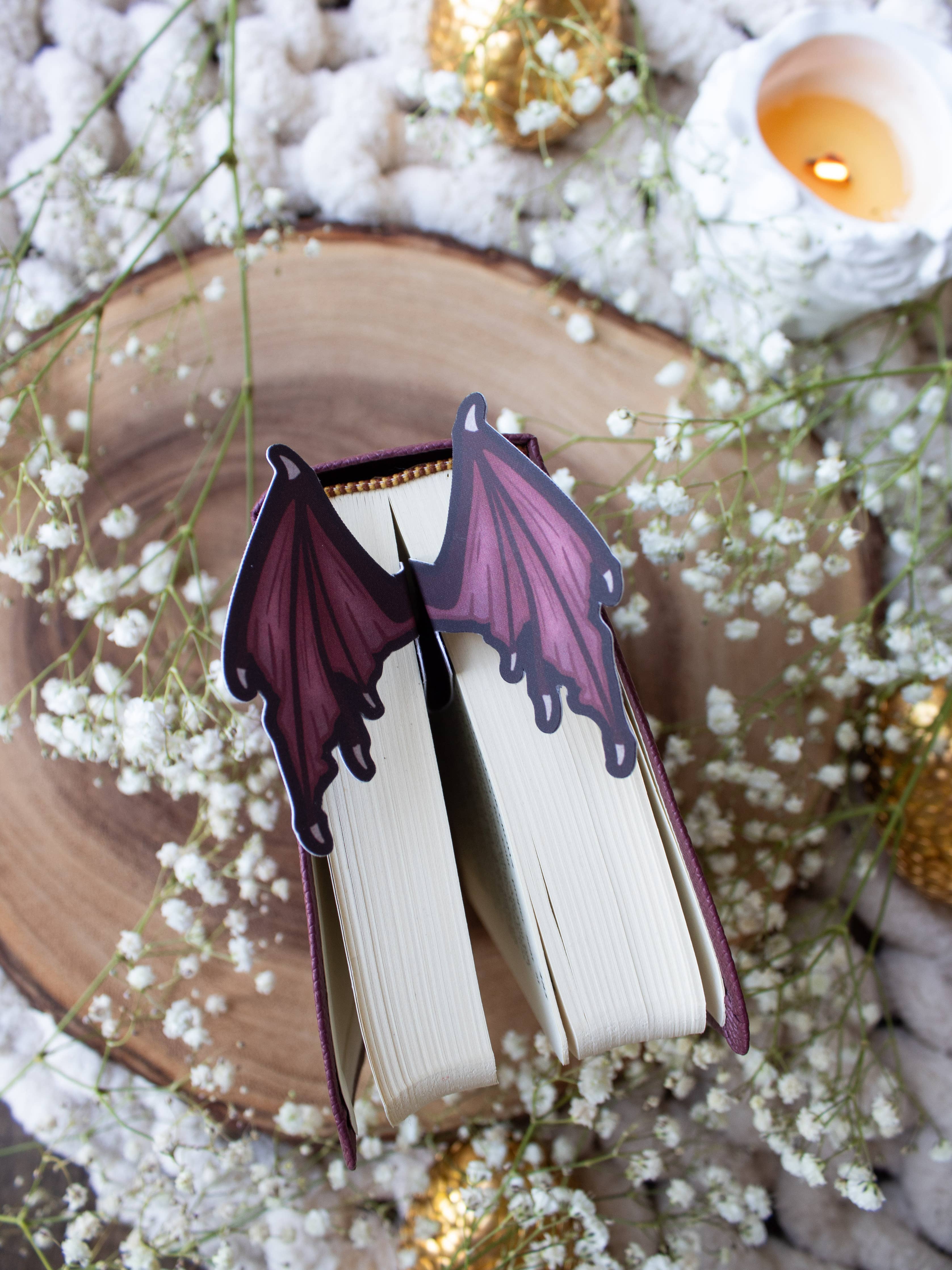 3D Dragon Wings Bookmark | Soft Touch: Yellow-Gold