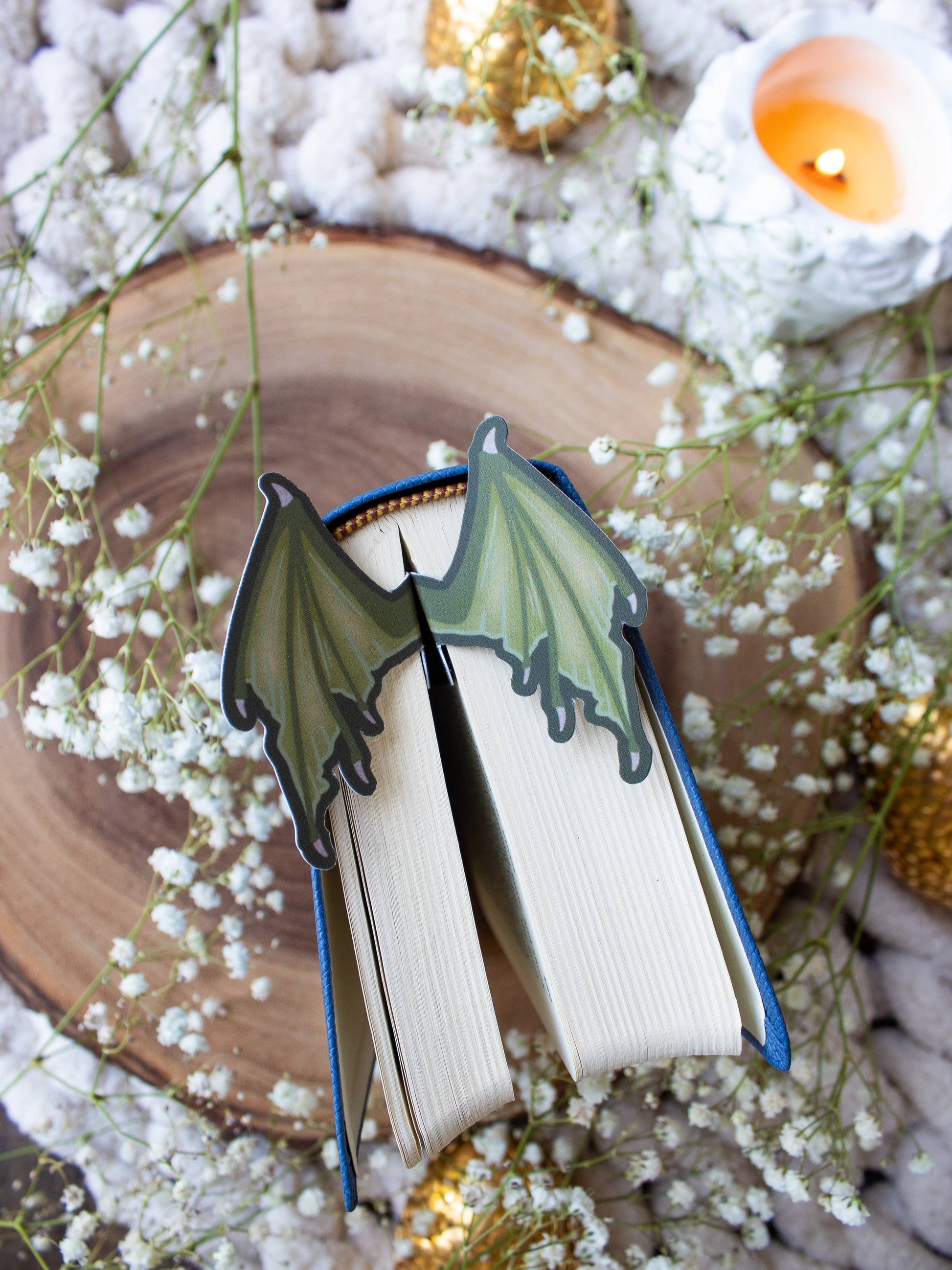 3D Dragon Wings Bookmark | Soft Touch: Yellow-Gold