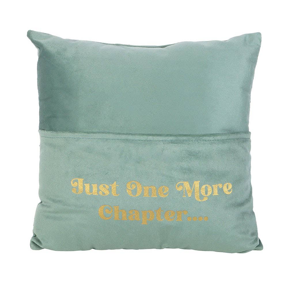 Just One More Chapter Cushion with Book Pocket
