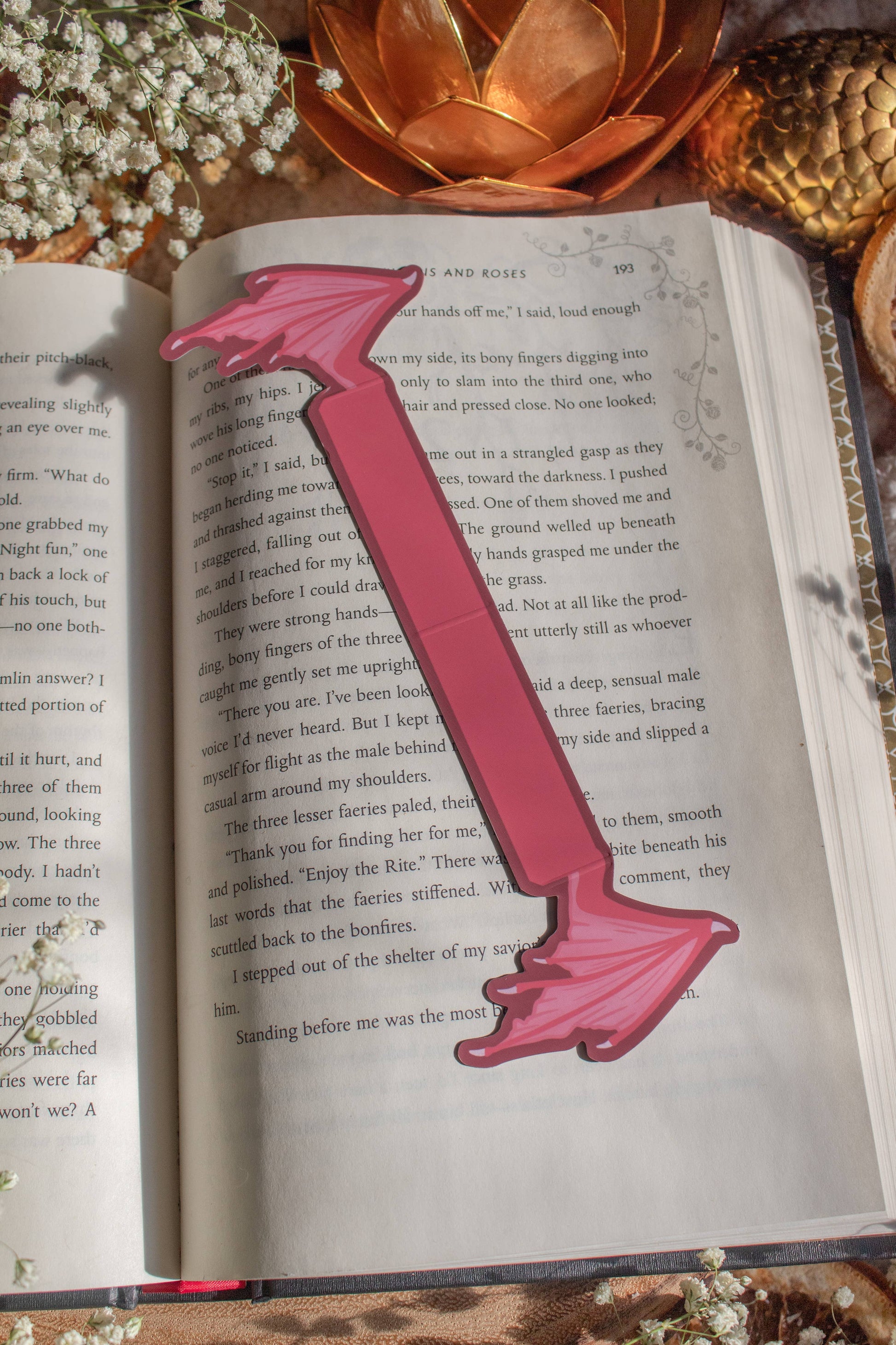 3D Dragon Wings Bookmark | Soft Touch: Yellow-Gold
