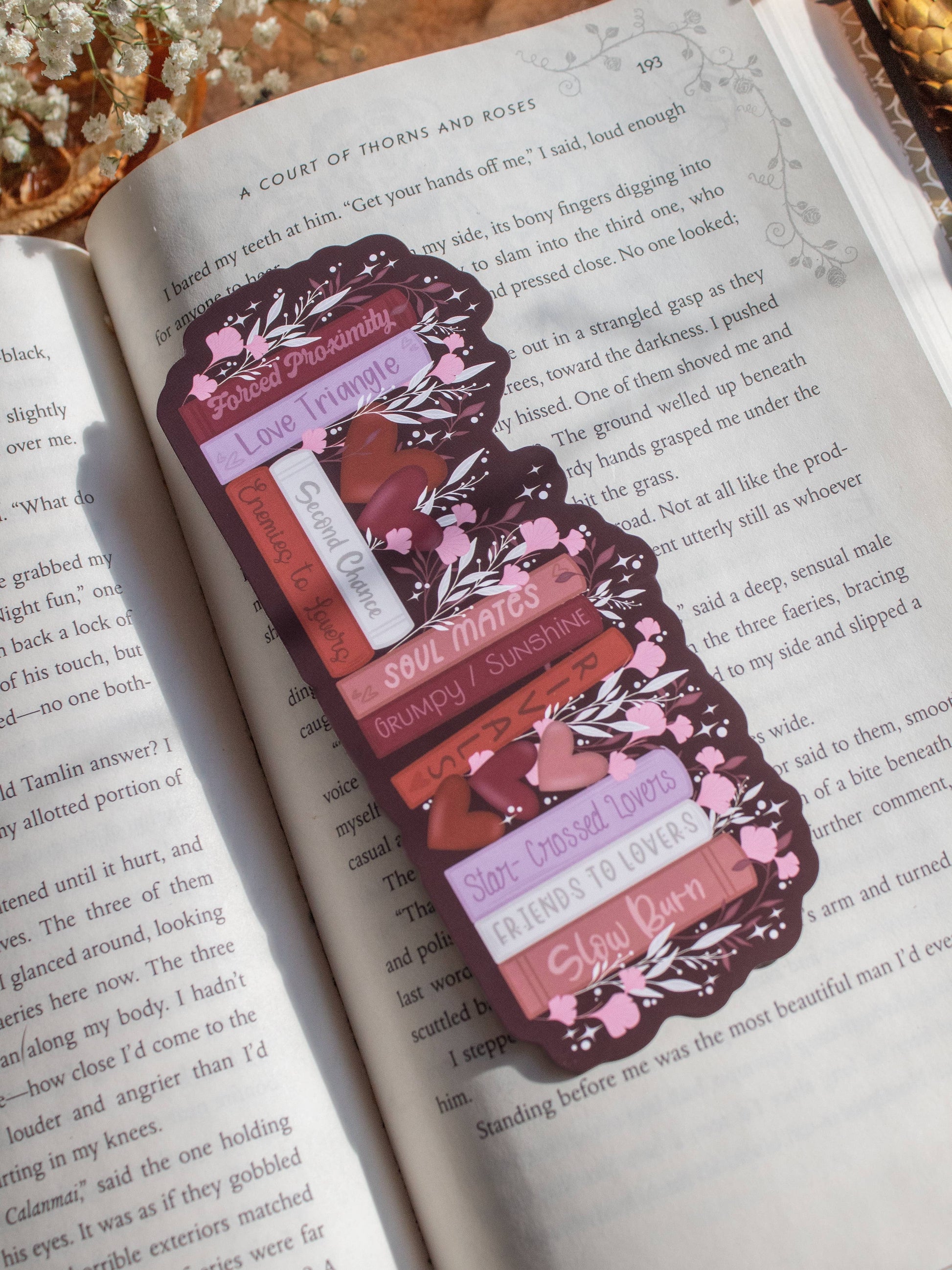 Romance Bookshelf Die Cut Bookmark | Soft Touch