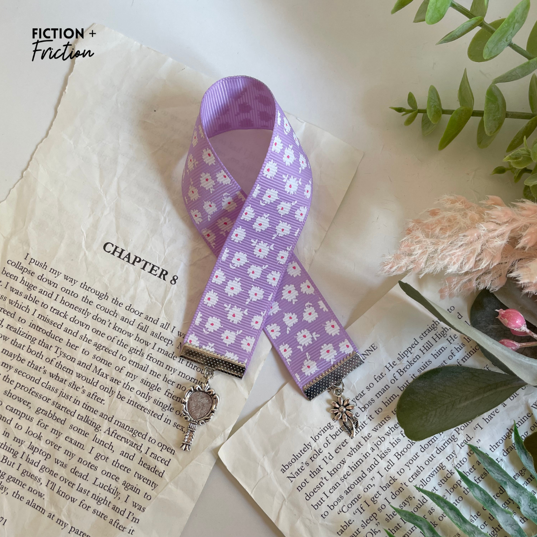 Purple Daisy Ribbon Bookmark