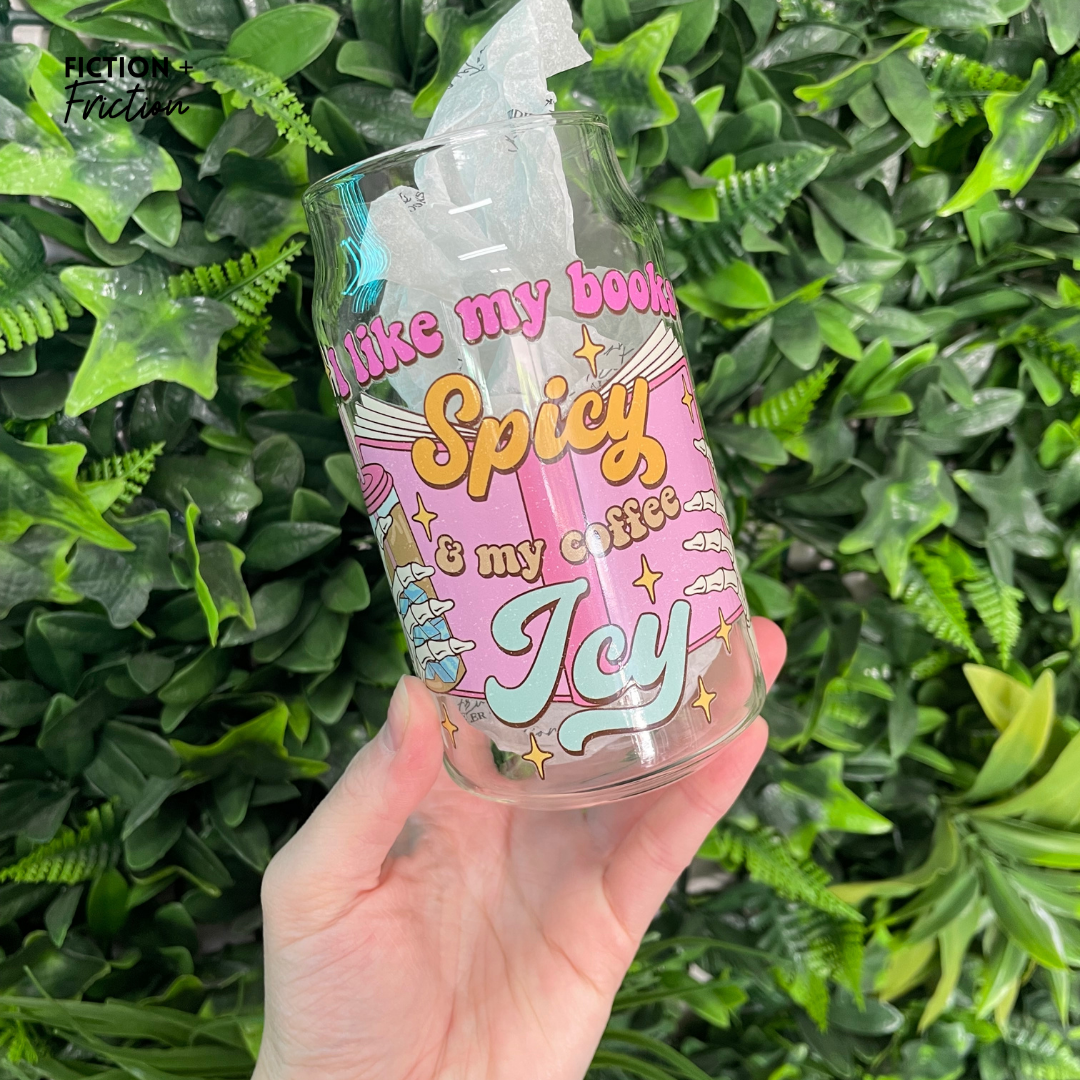 Books Spicy & Coffee Icy | Glass Tumbler