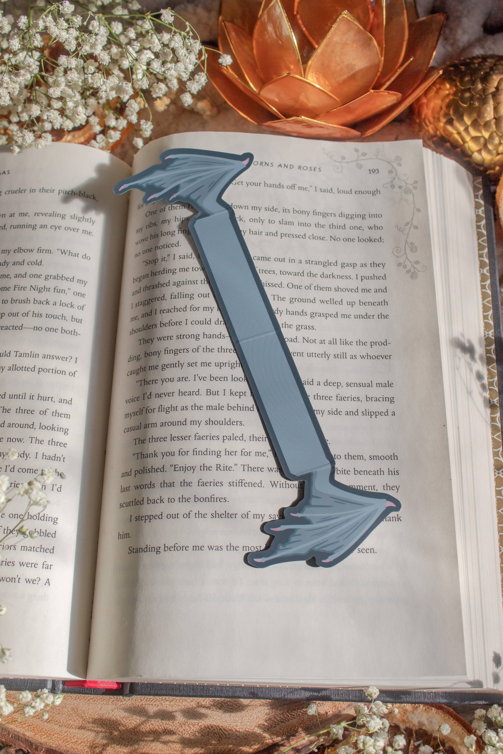 3D Dragon Wings Bookmark | Soft Touch: Green