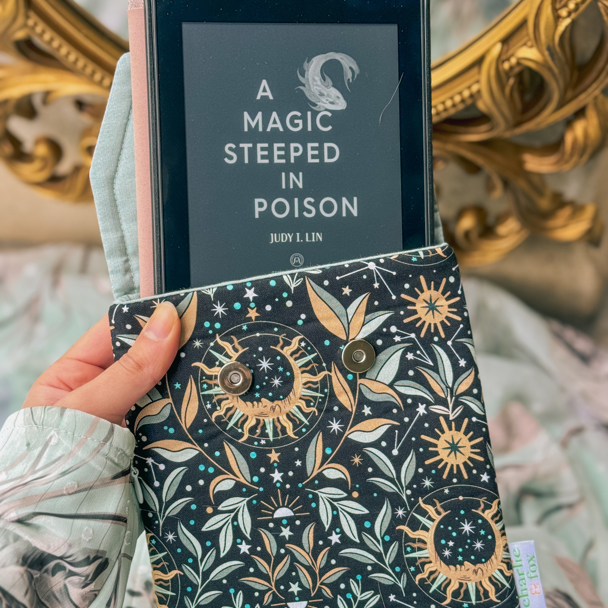 Charlie and Fox E-Reader Sleeve - Astral Lovers in Moonlight