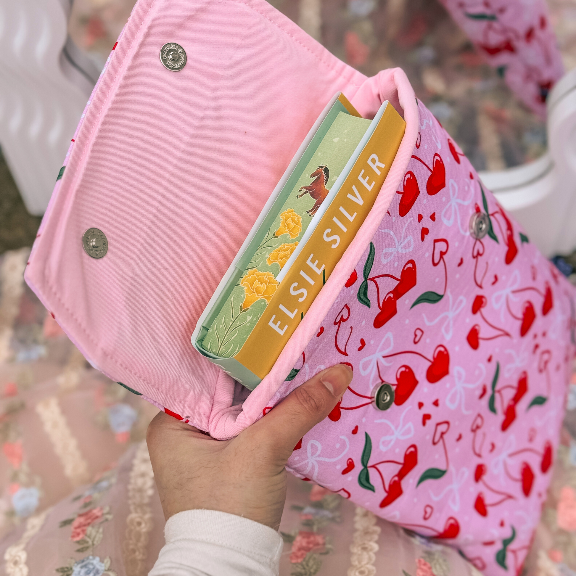 Charlie and Fox Book Sleeve - Cherry Hearts