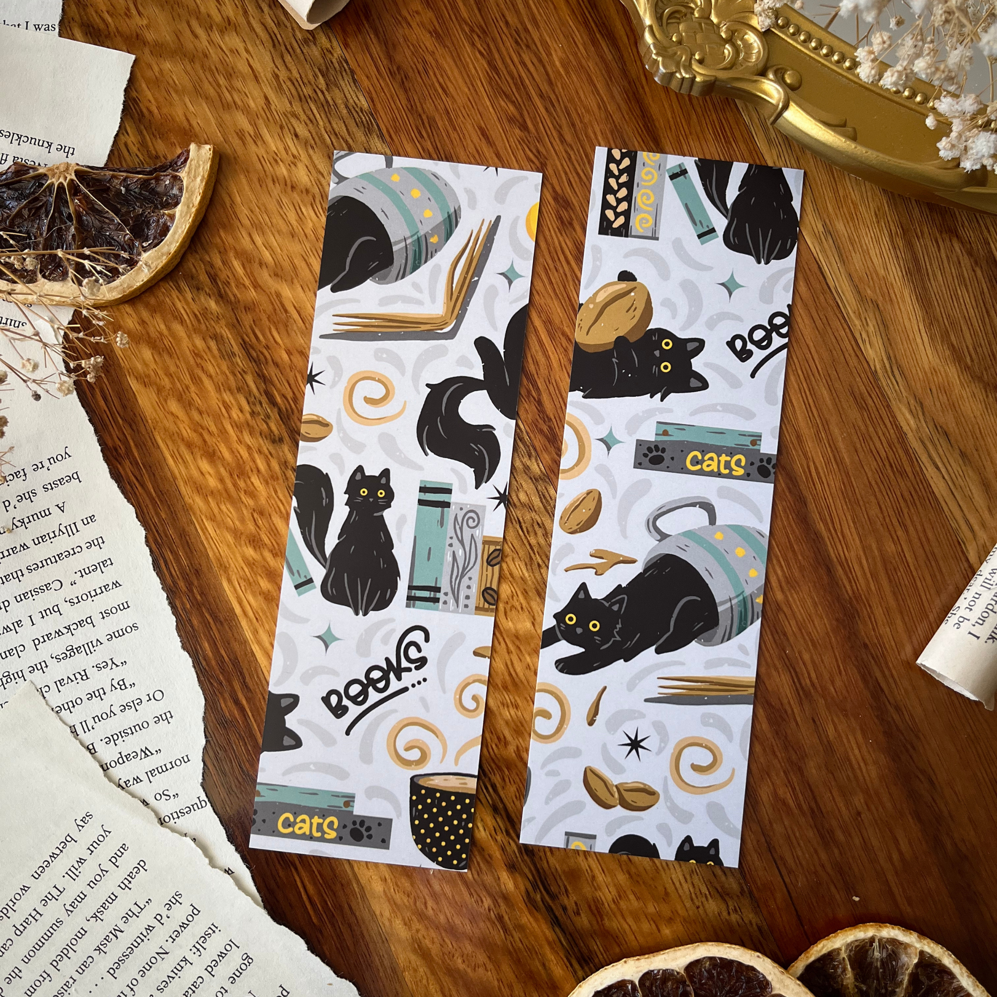 Charlie and Fox Double-Sided Bookmark - Feline Fables