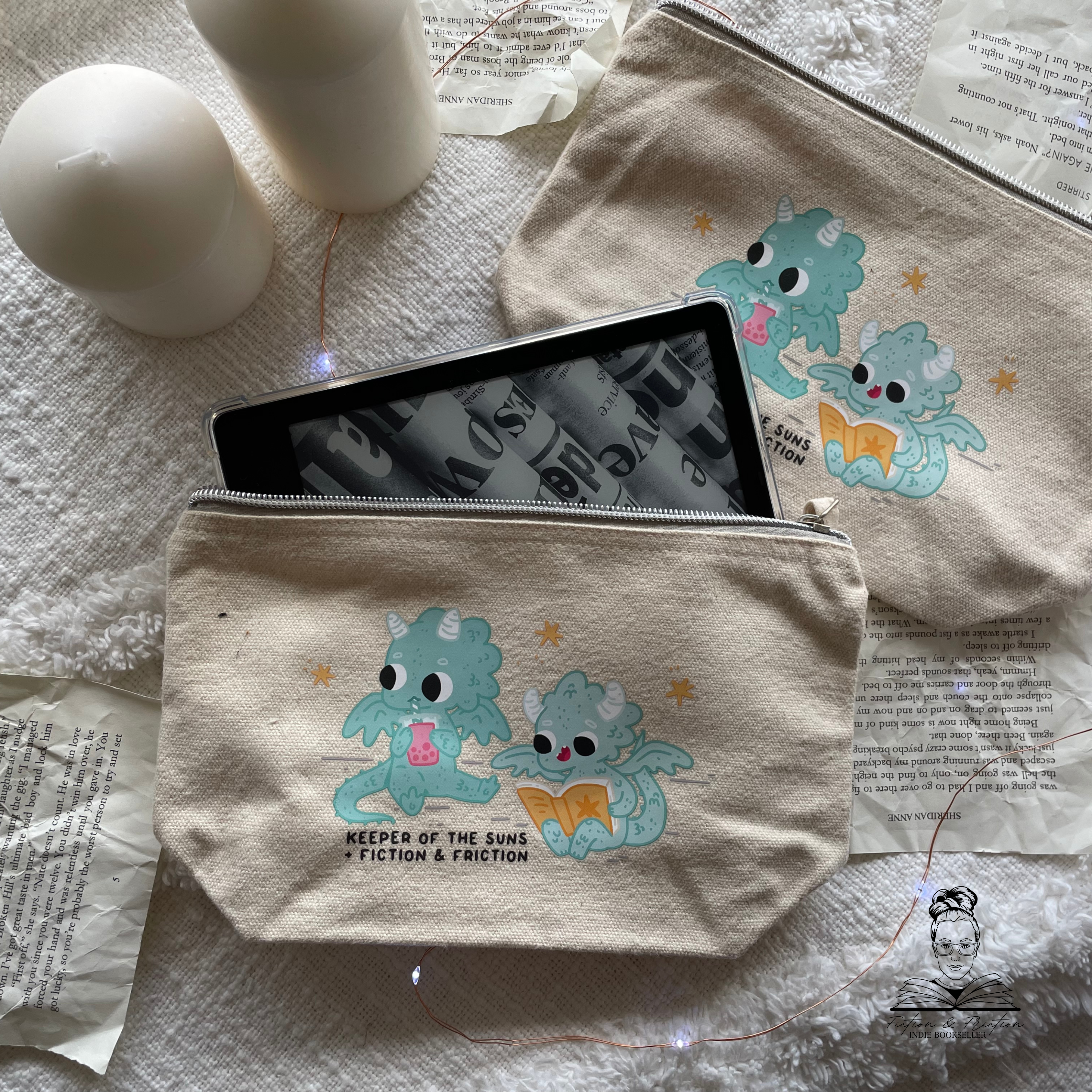 MEDIUM: Book Dragon: Zipper Pouch