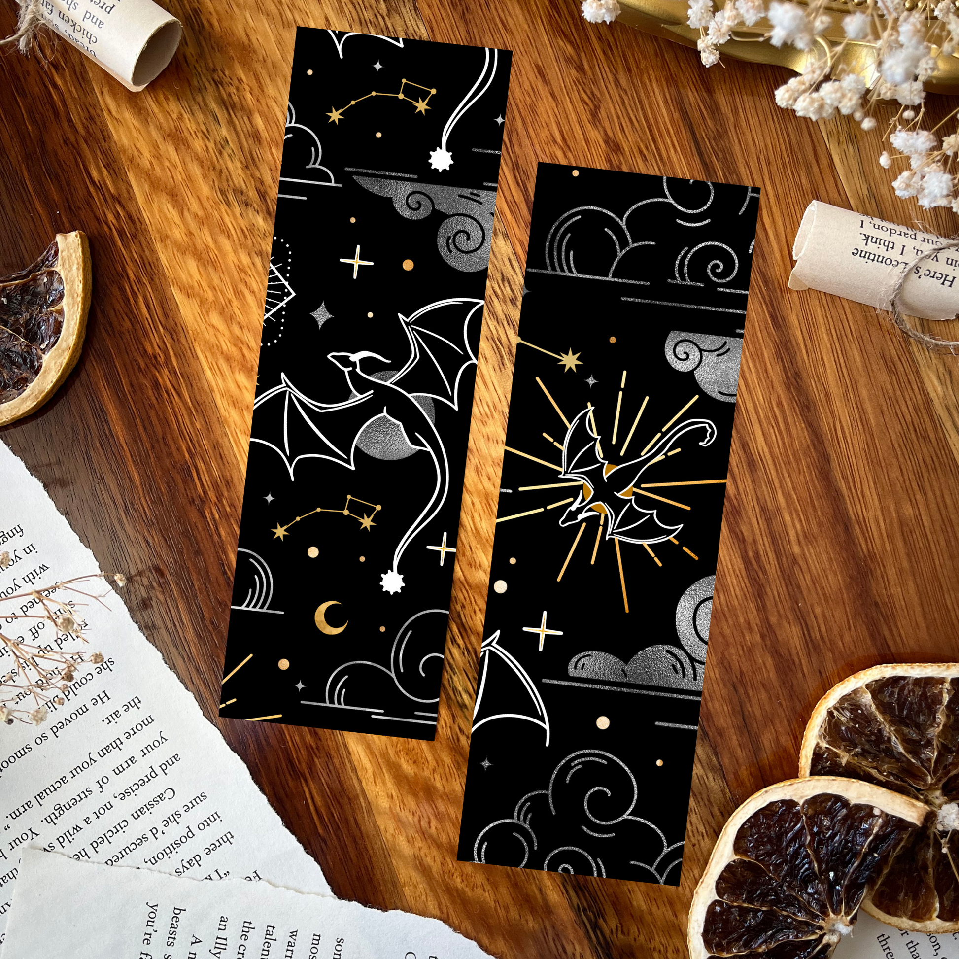 Charlie and Fox Double-Sided Bookmark - Onyx Storm - Rebecca Yarros