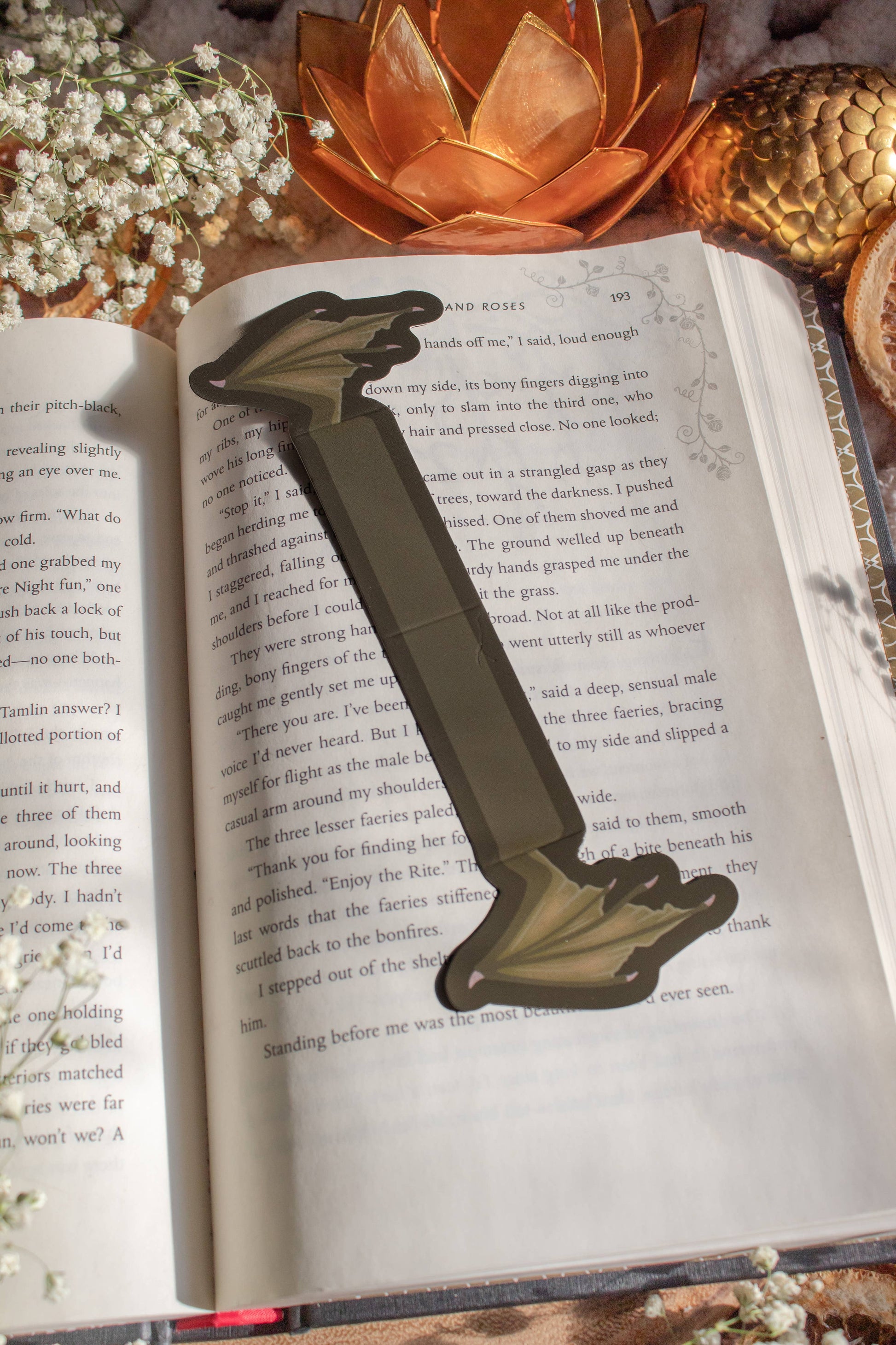 3D Dragon Wings Bookmark | Soft Touch: Green