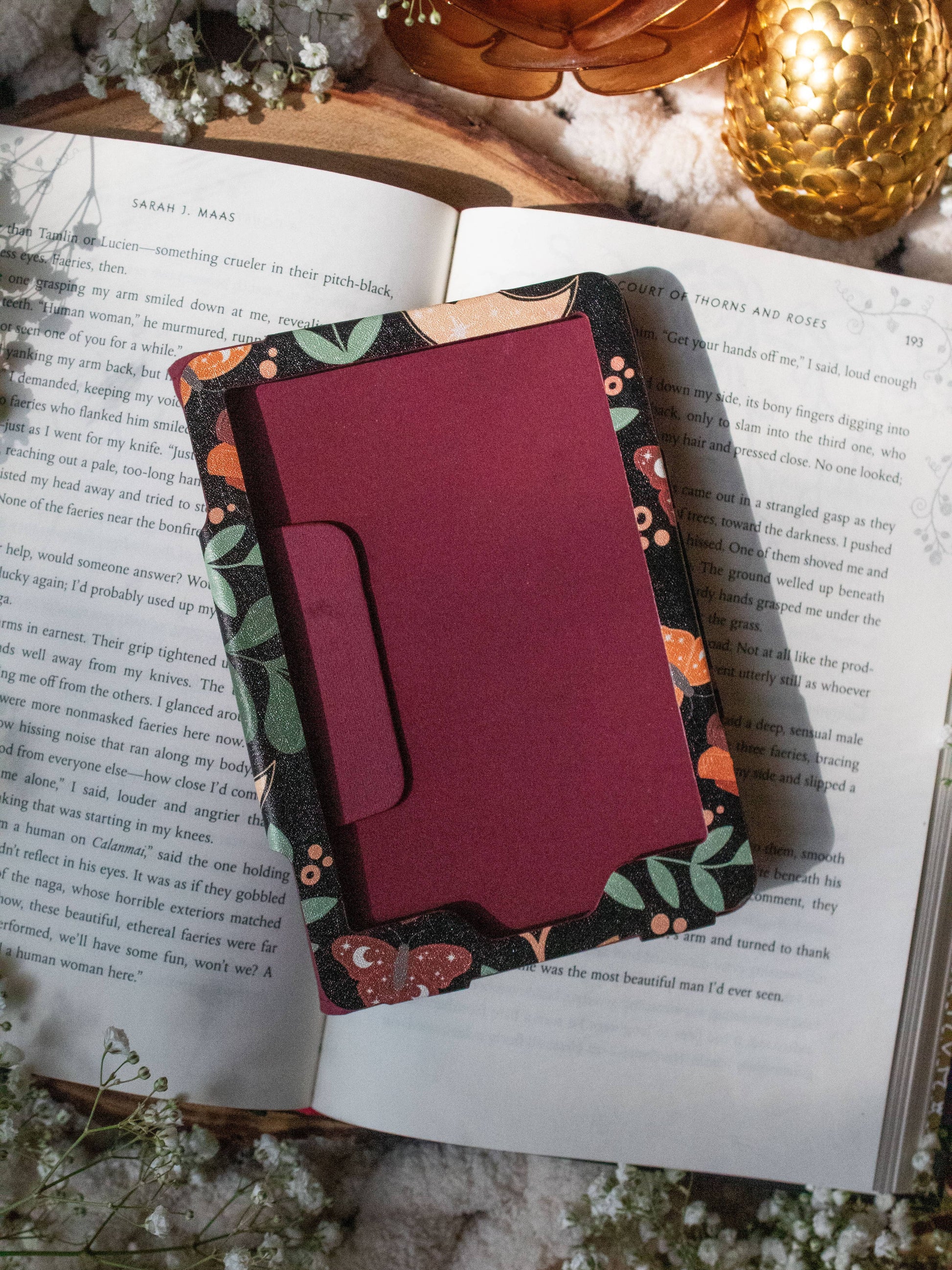Kindle Case | Burgundy Books : Paperwhite 11/12th Gen - Right Strap
