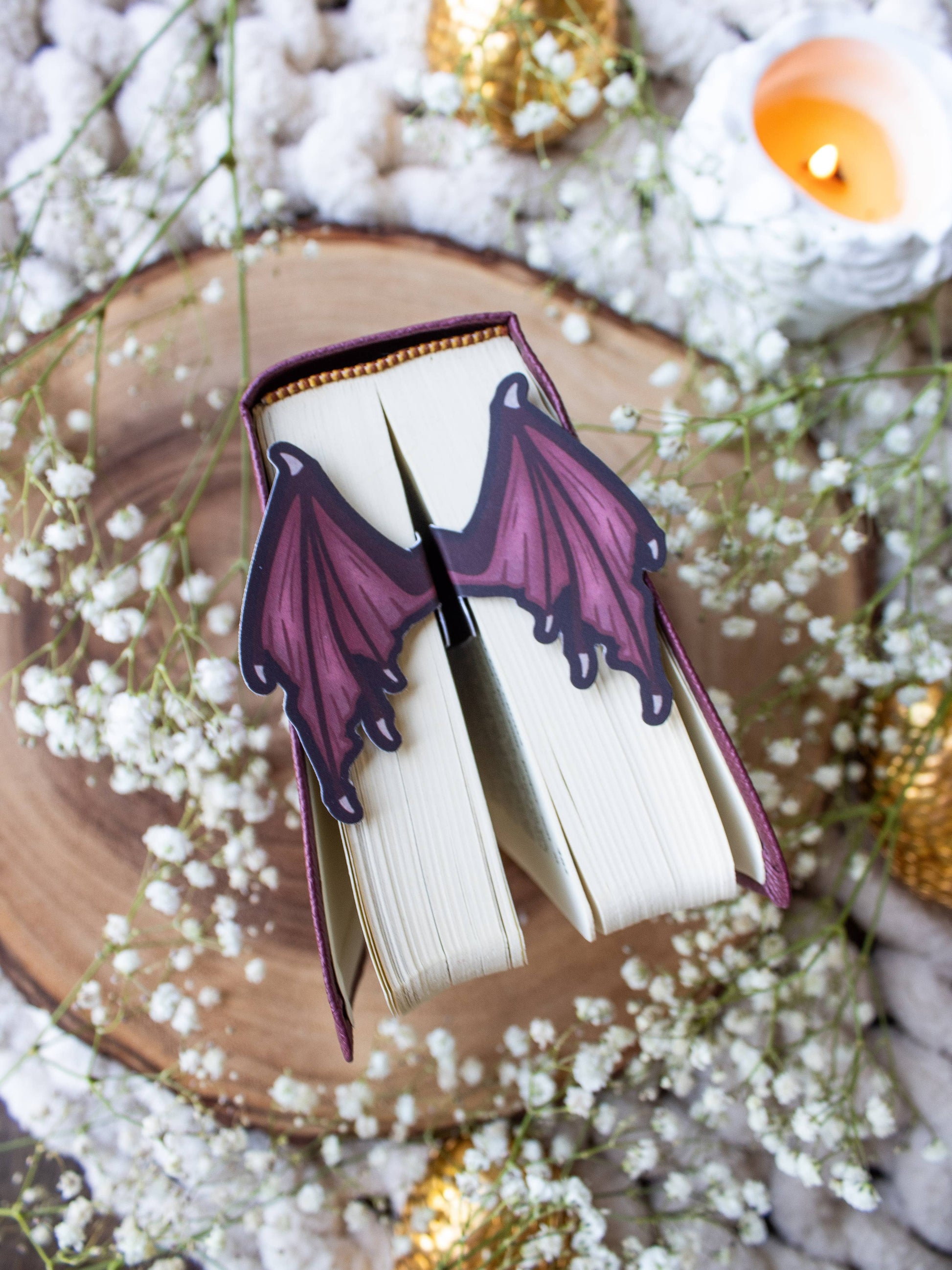 3D Dragon Wings Bookmark | Soft Touch: Yellow-Gold