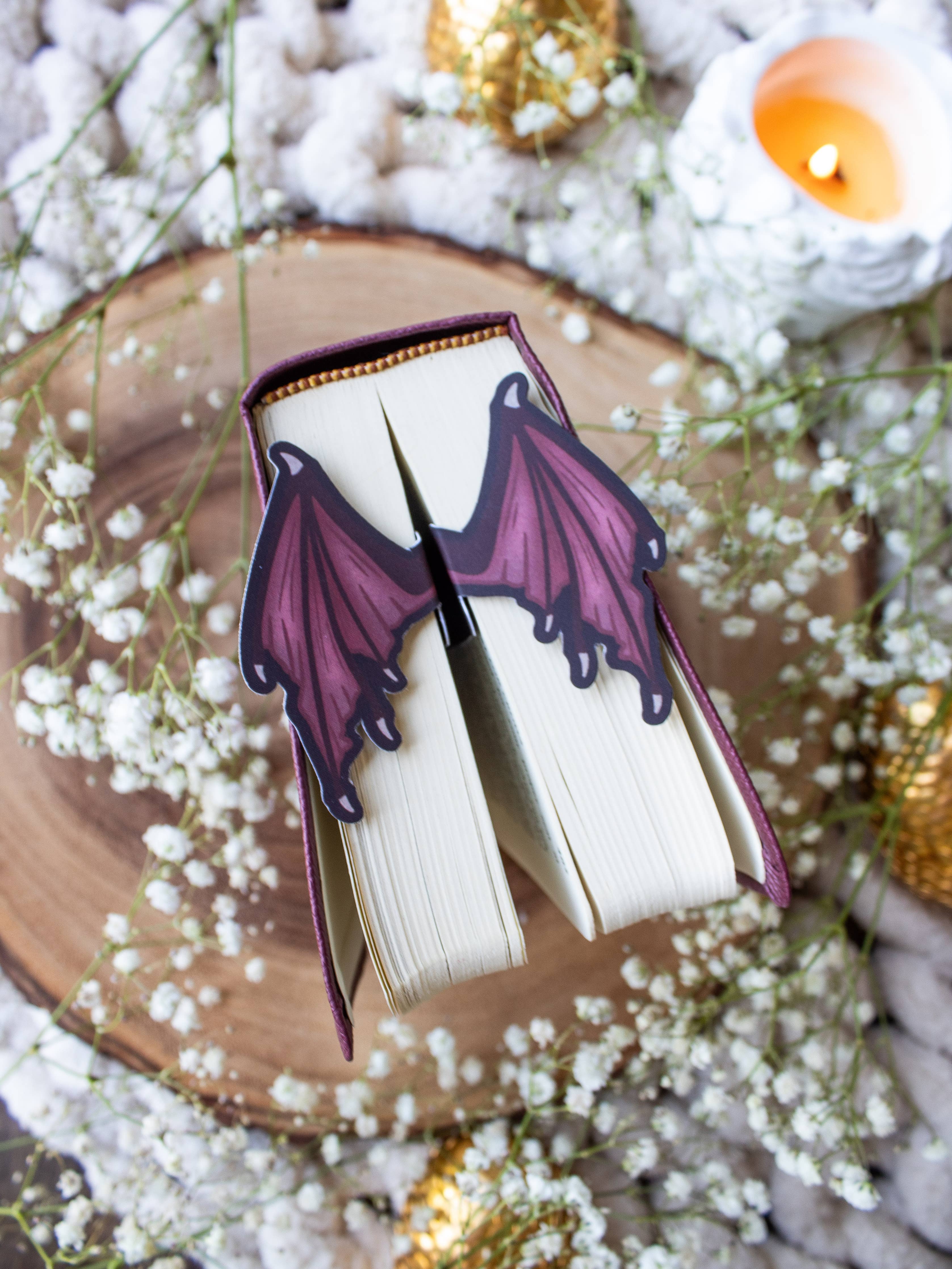 3D Dragon Wings Bookmark | Soft Touch: Yellow-Gold