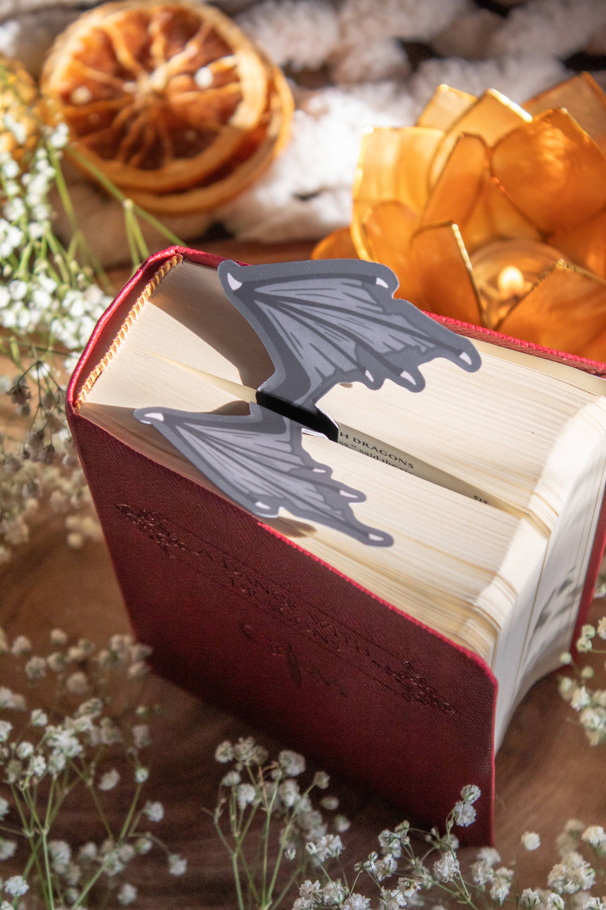 3D Dragon Wings Bookmark | Soft Touch: Green