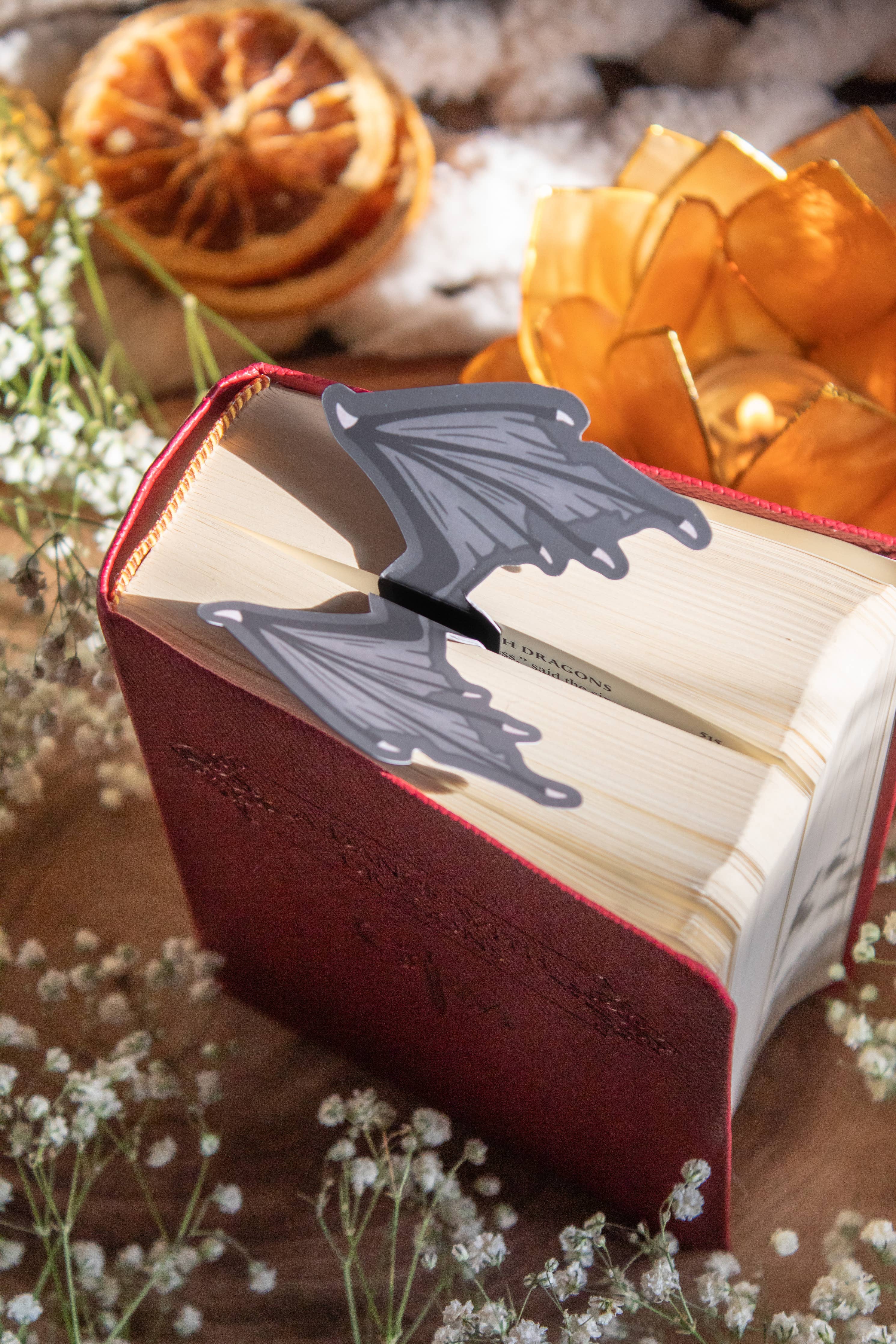 3D Dragon Wings Bookmark | Soft Touch: Yellow-Gold