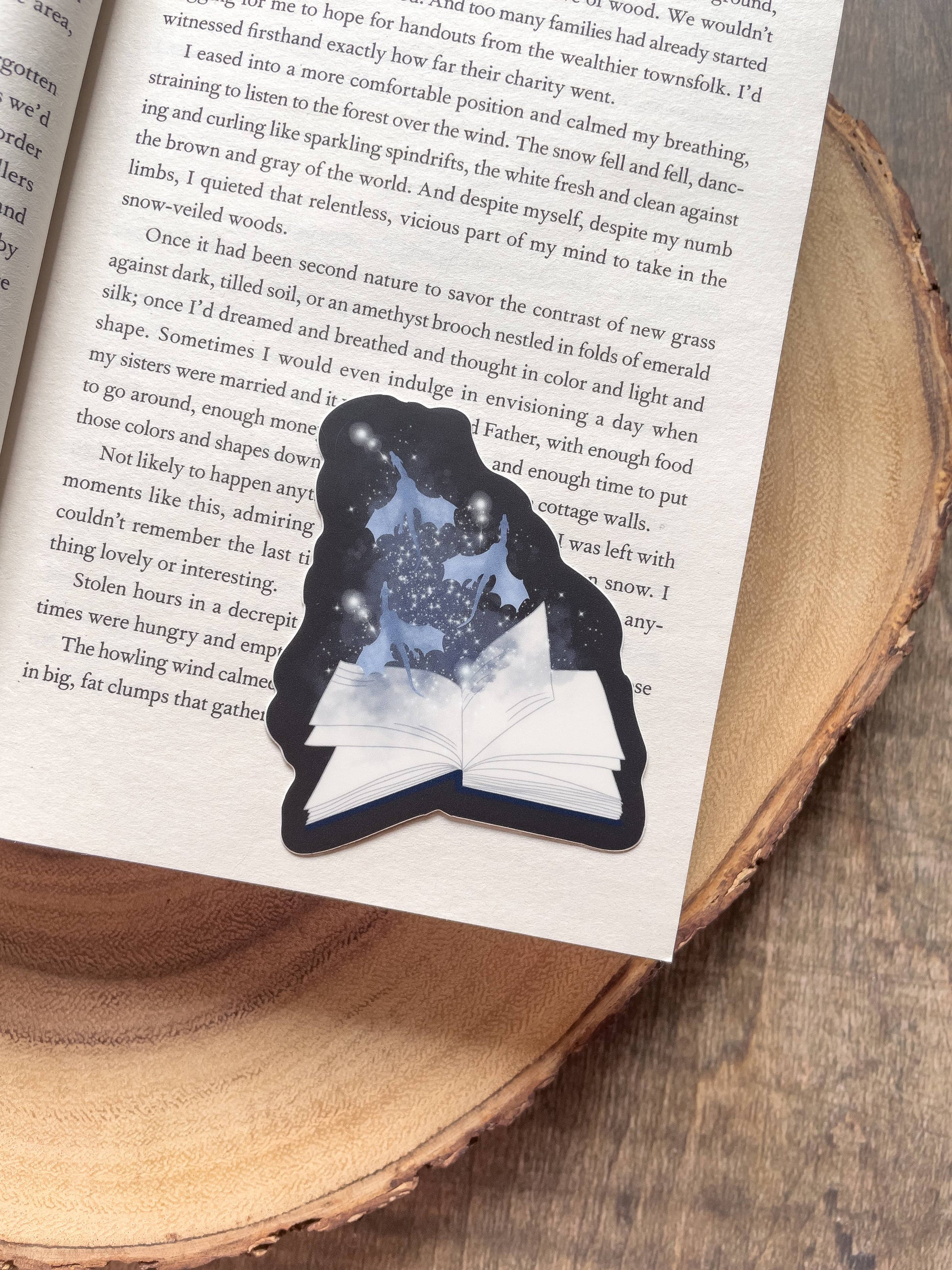 Magical Book With Dragons Waterproof Vinyl Sticker
