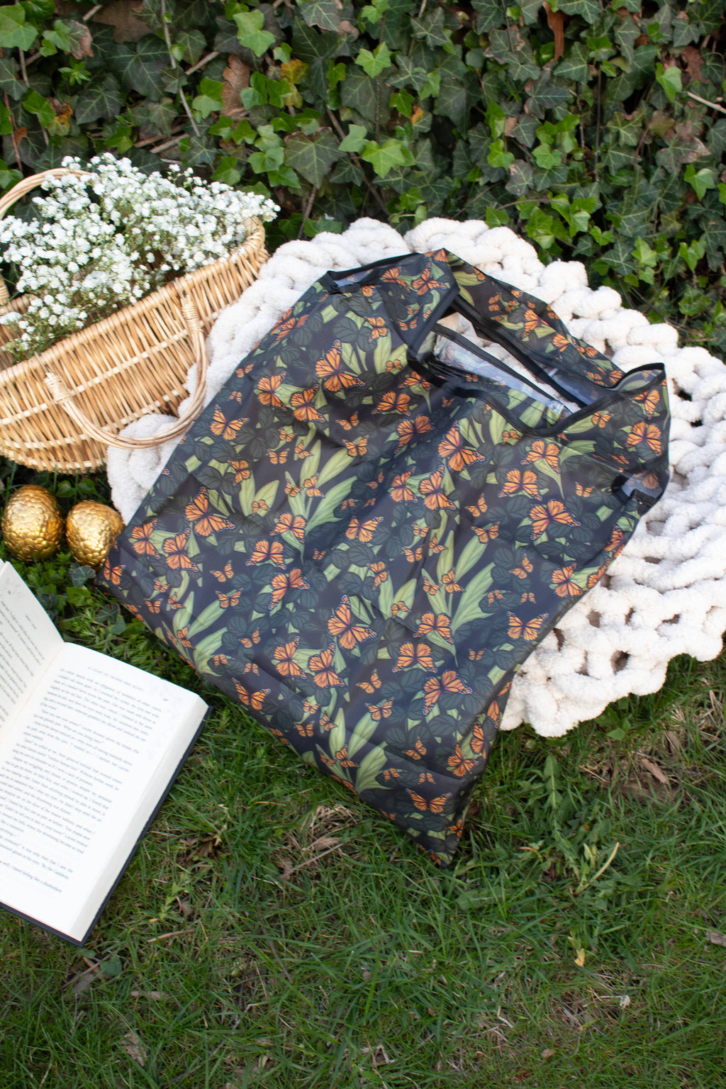 Butterfly Garden | Reusable Nature Foldable Grocery Tote Bag