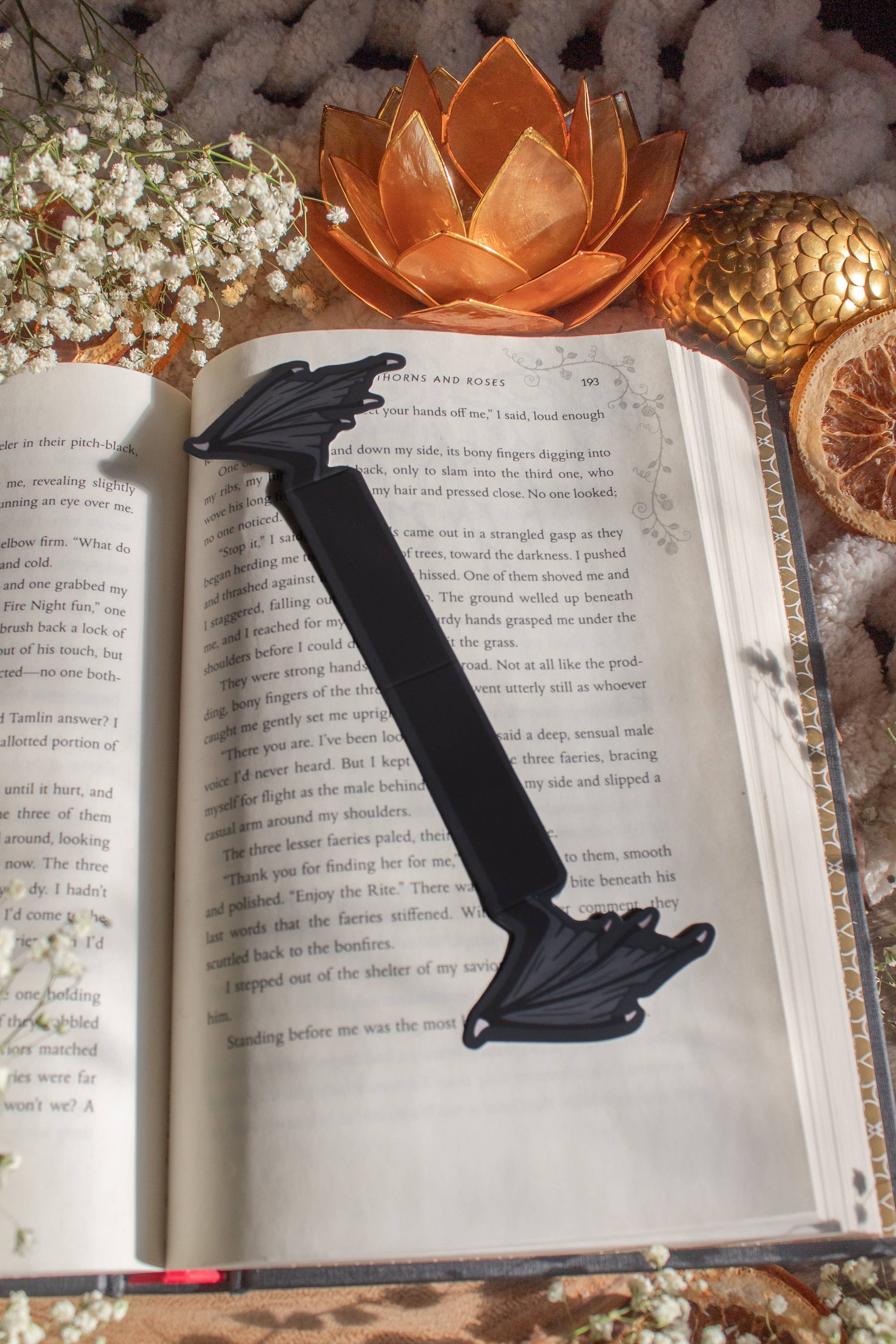 3D Dragon Wings Bookmark | Soft Touch: Yellow-Gold