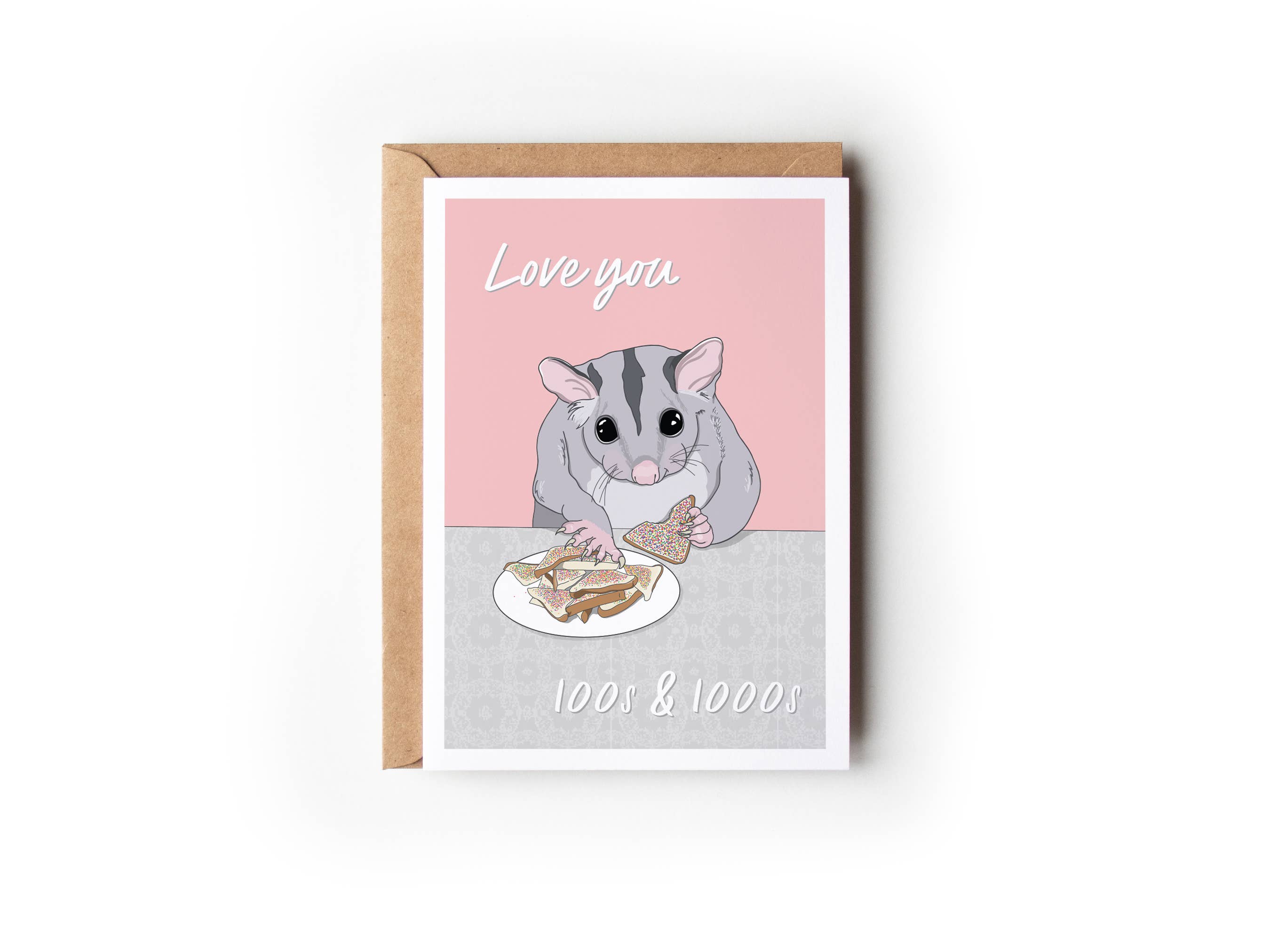 100s & 1000s Greeting Card | Love You Possum Australian Card