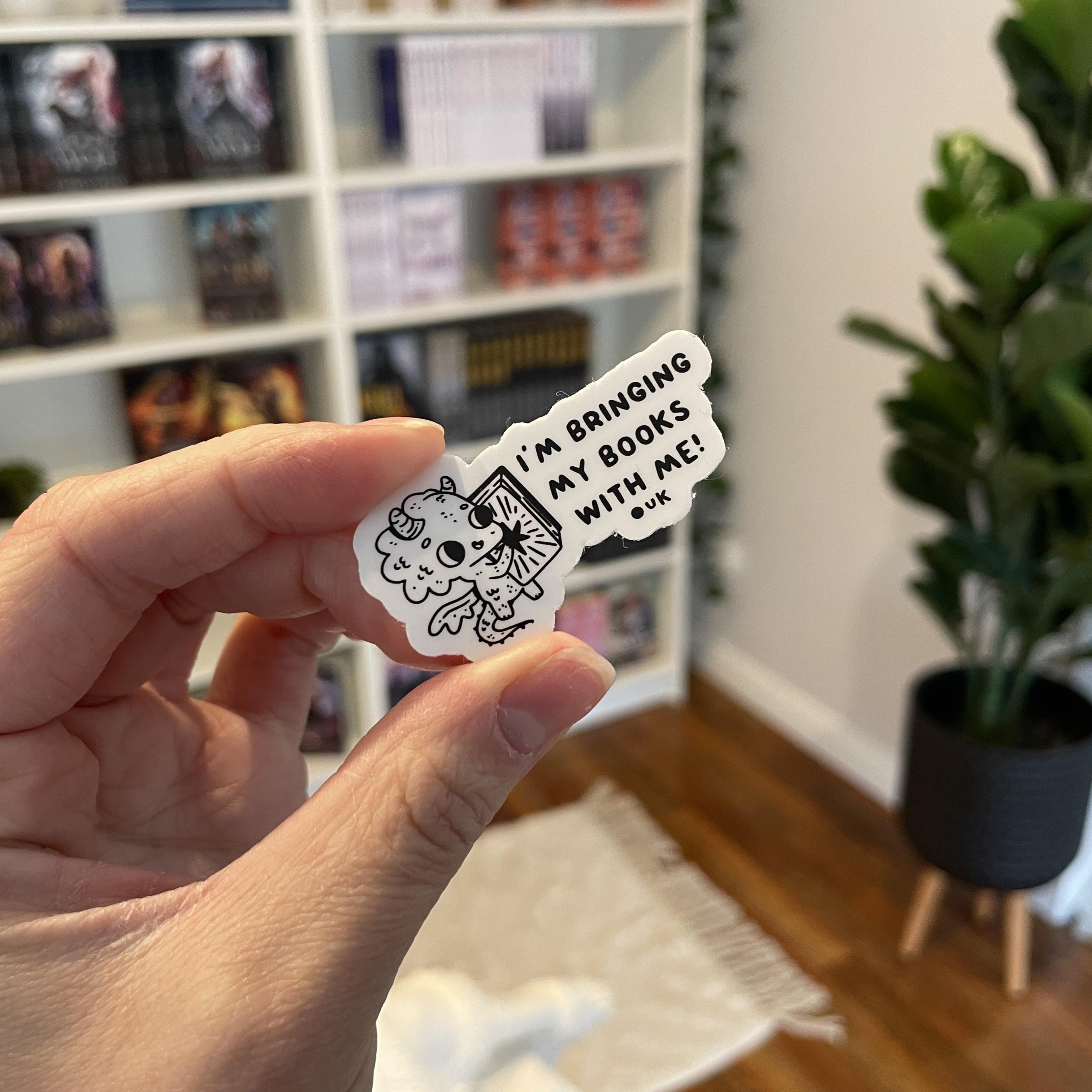 I'm Bringing My Books Book Dragon - Vinyl Sticker