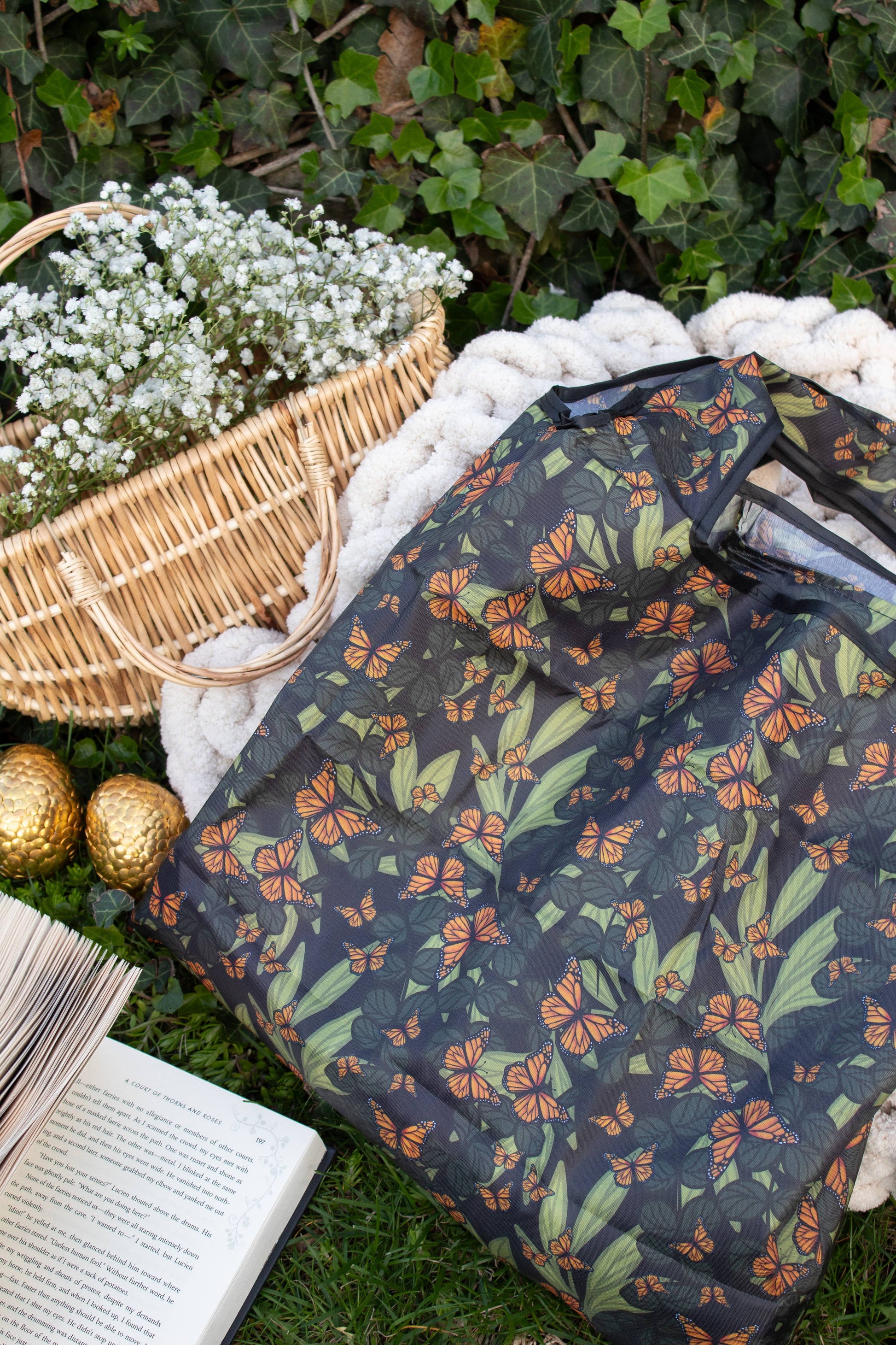 Butterfly Garden | Reusable Nature Foldable Grocery Tote Bag