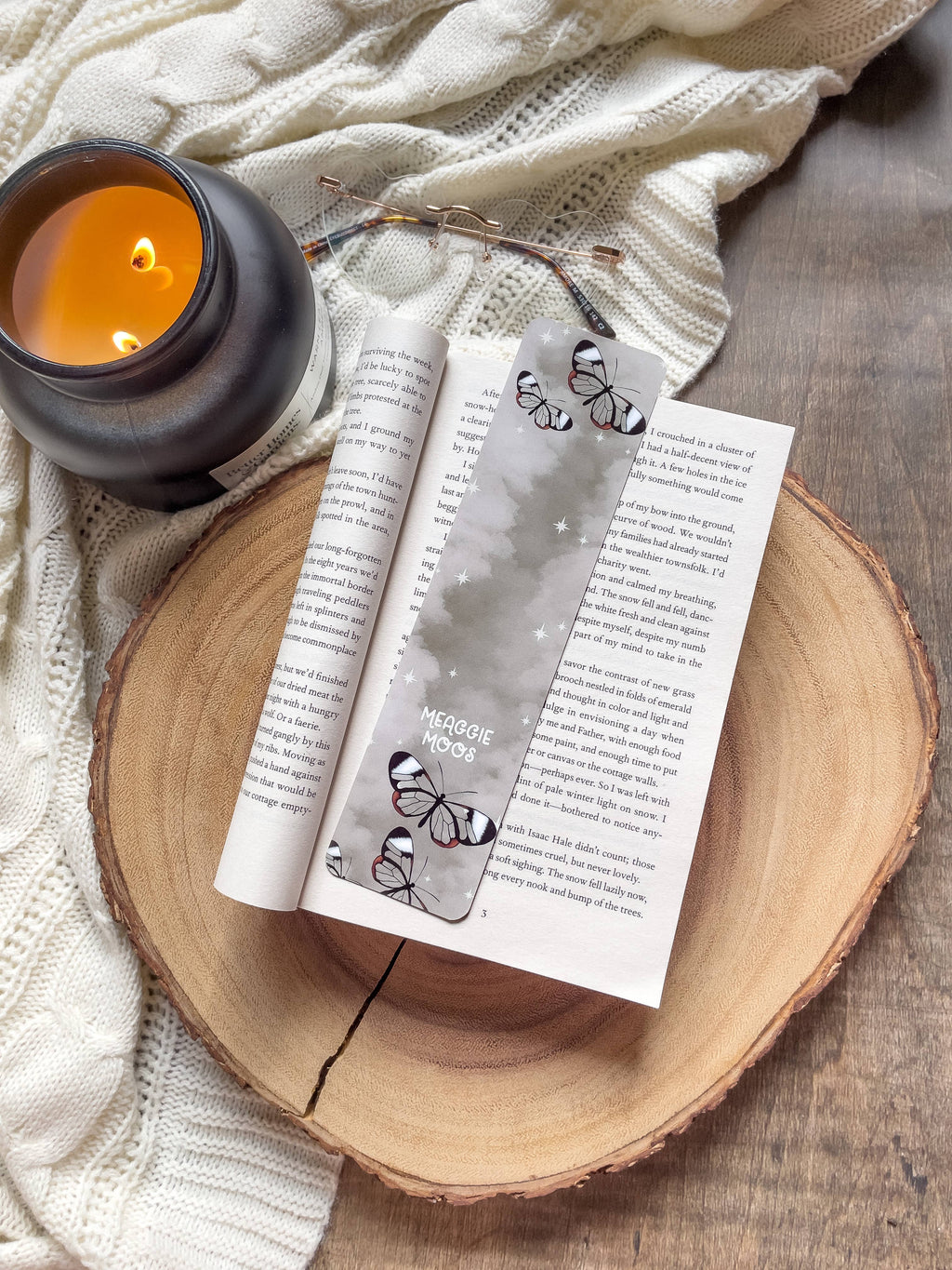 Glass Wing Butterflies Fantasy 2x8 Bookmark | Glossy