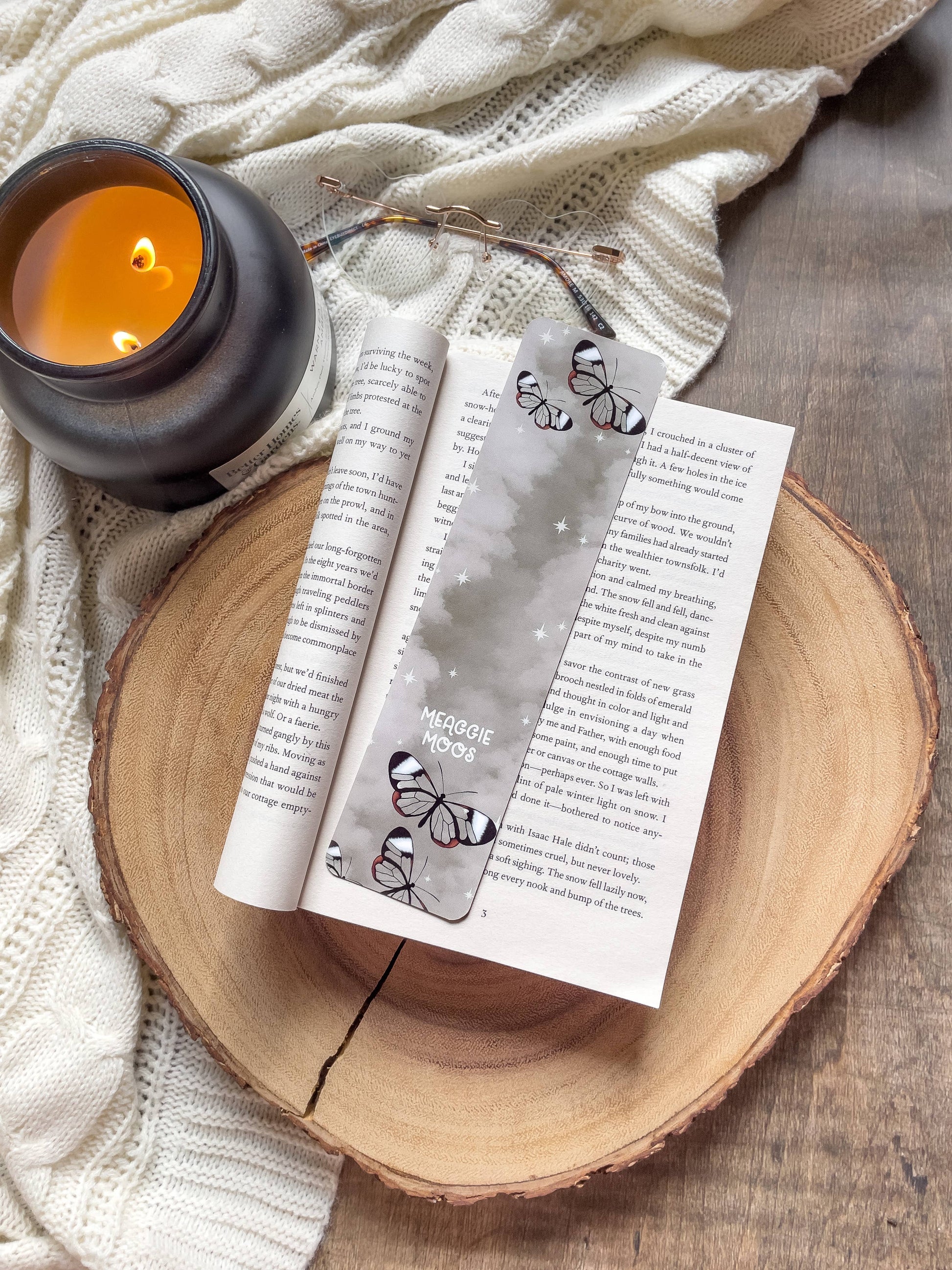 Glass Wing Butterflies Fantasy 2x8 Bookmark | Glossy