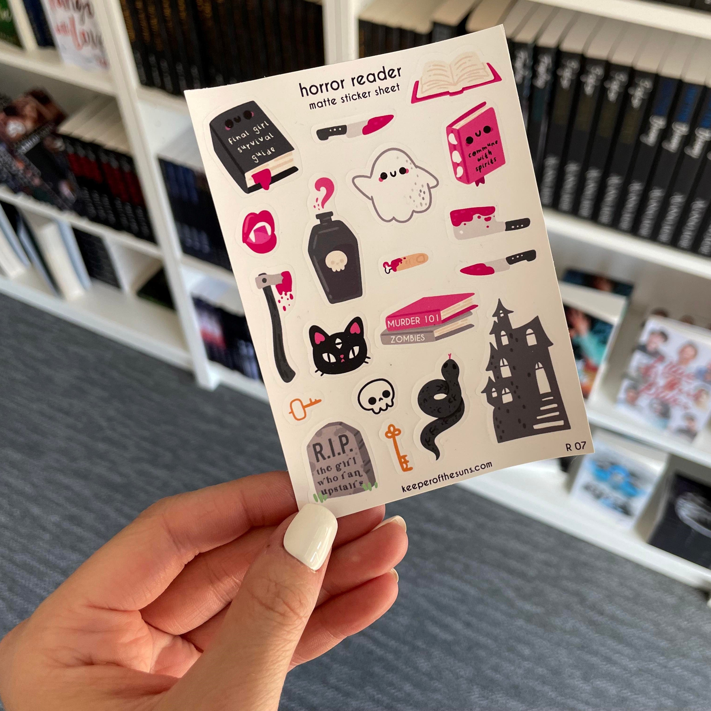 Horror Reader Sticker Sheet | Small Planner Stickers