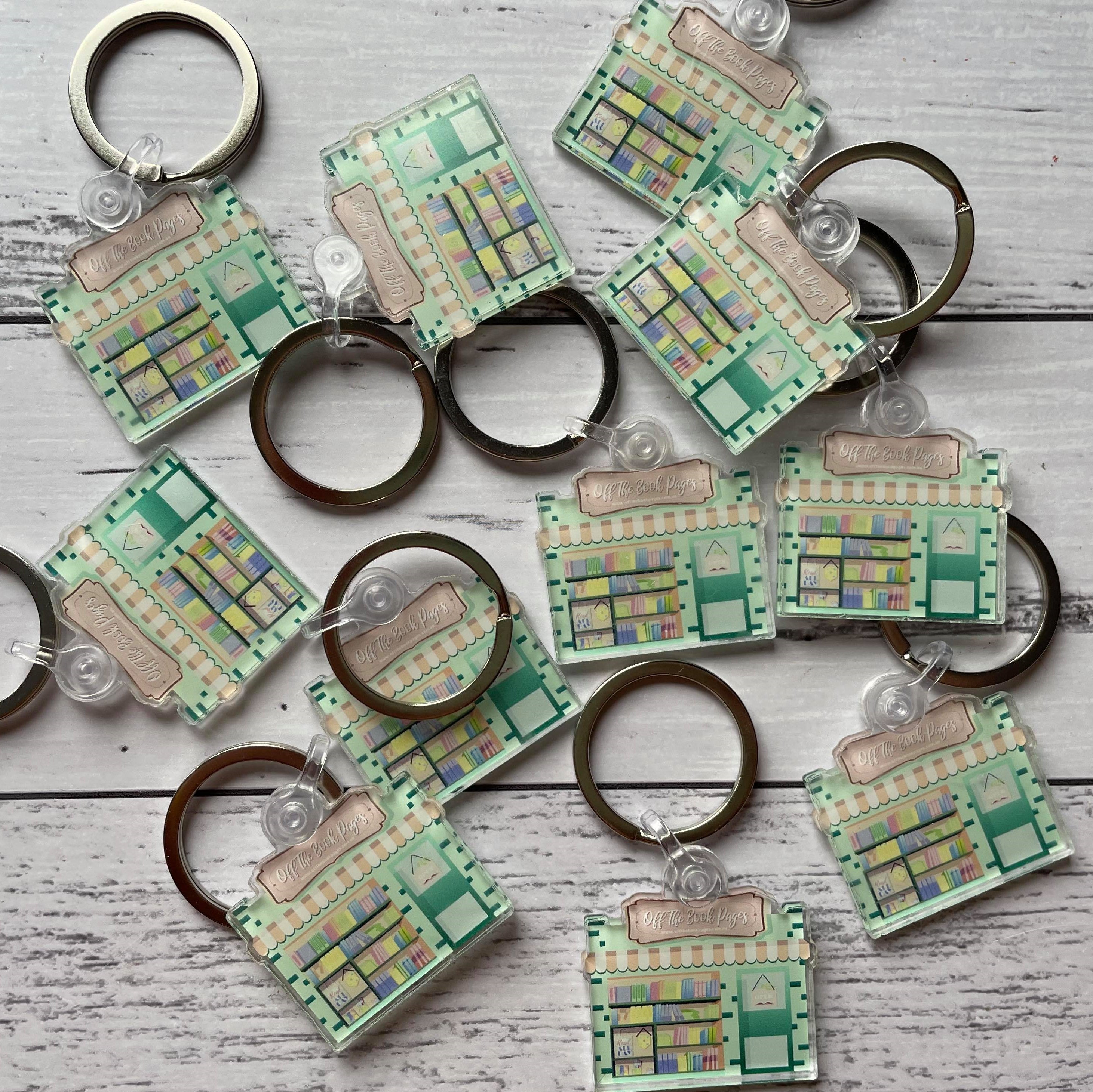 Off the Book Pages Acrylic Key Rings