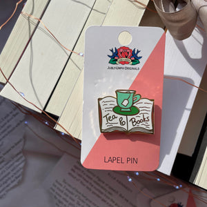 Tea & Books Pin