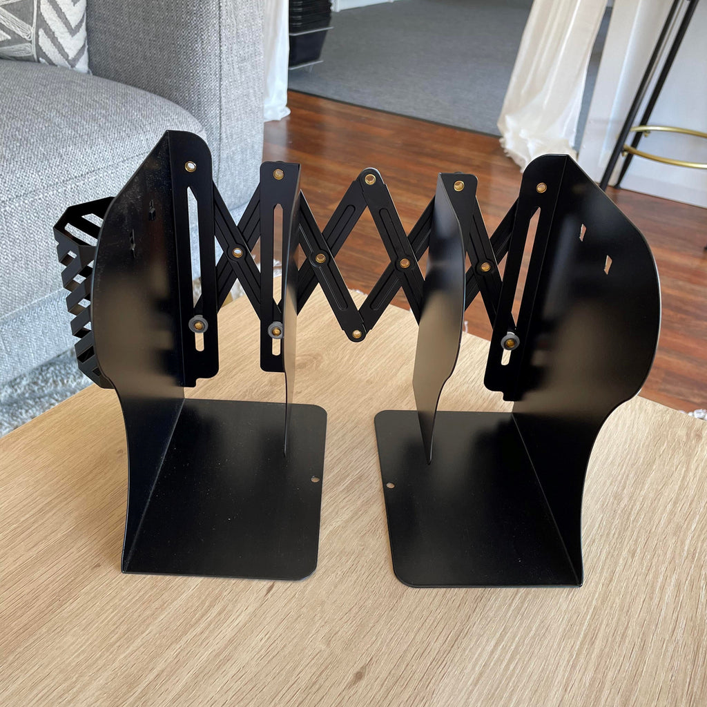 Strong Bookends Adjustable Bookend | Black – Fiction & Friction