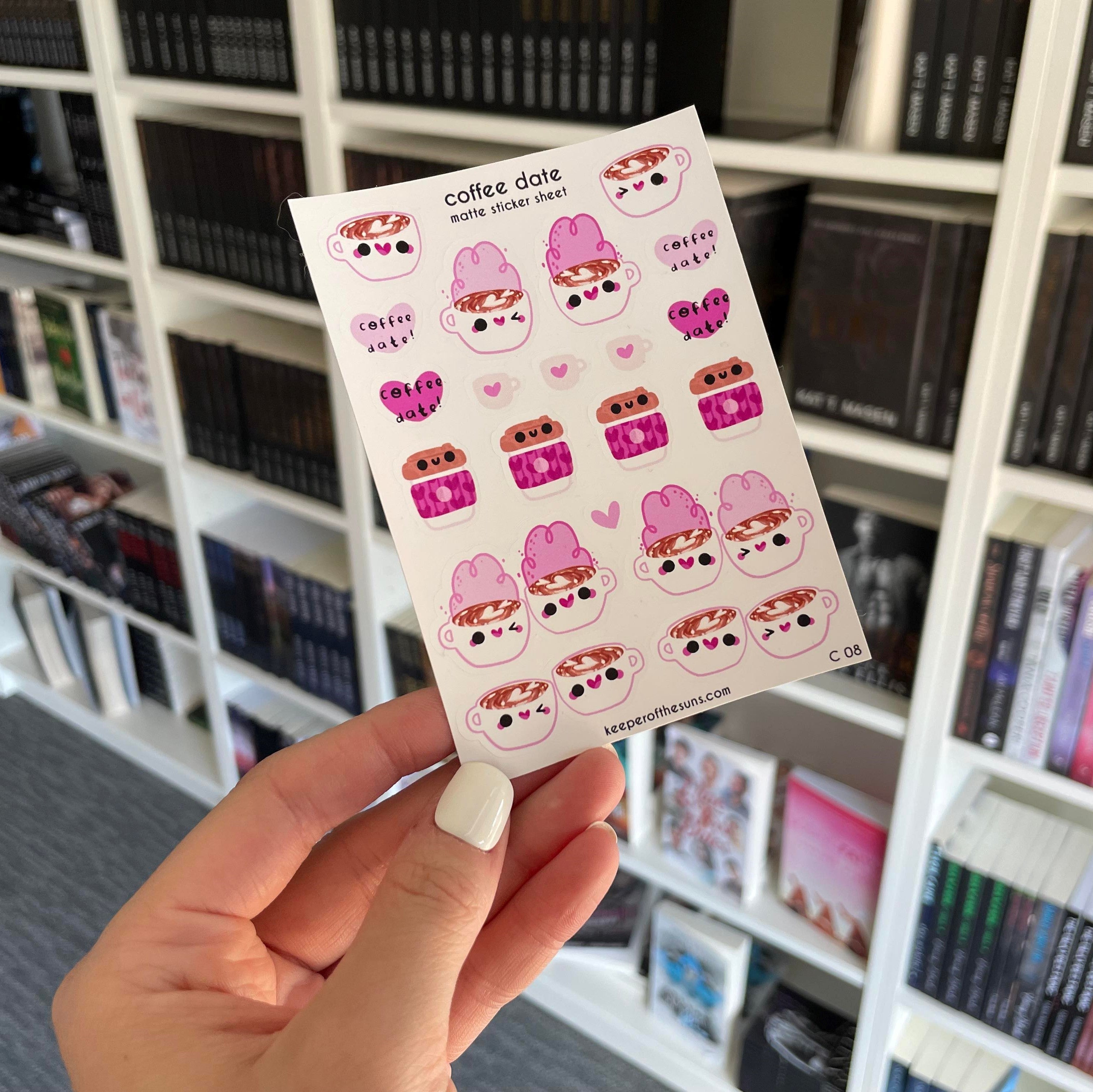 Coffee Date Sticker Sheet | Small Planner Stickers