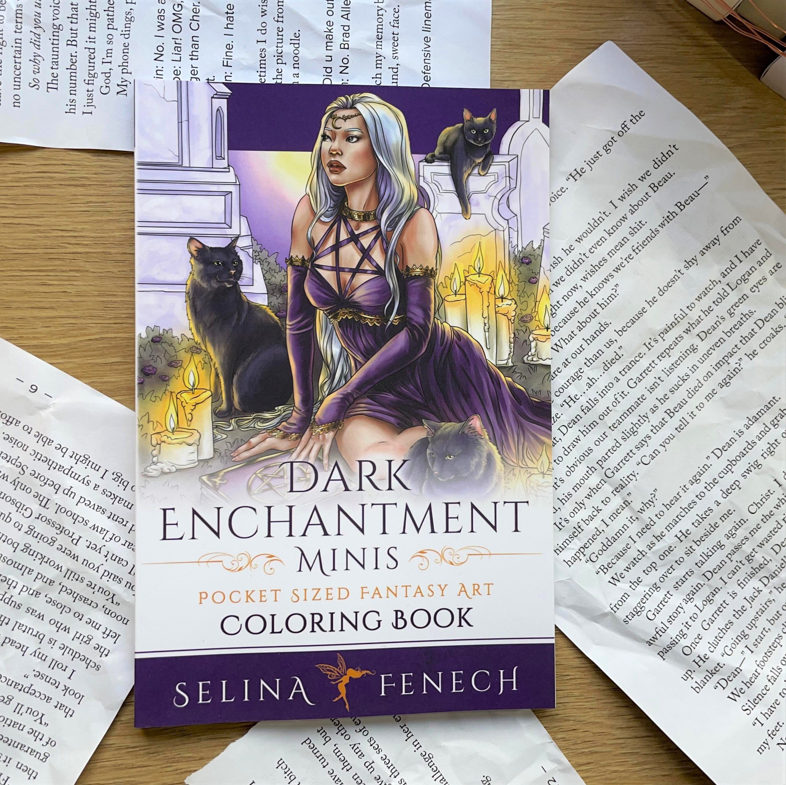 Dark Enchantment Minis - Pocket Sized Fantasy Colouring Book by Selina Fenech