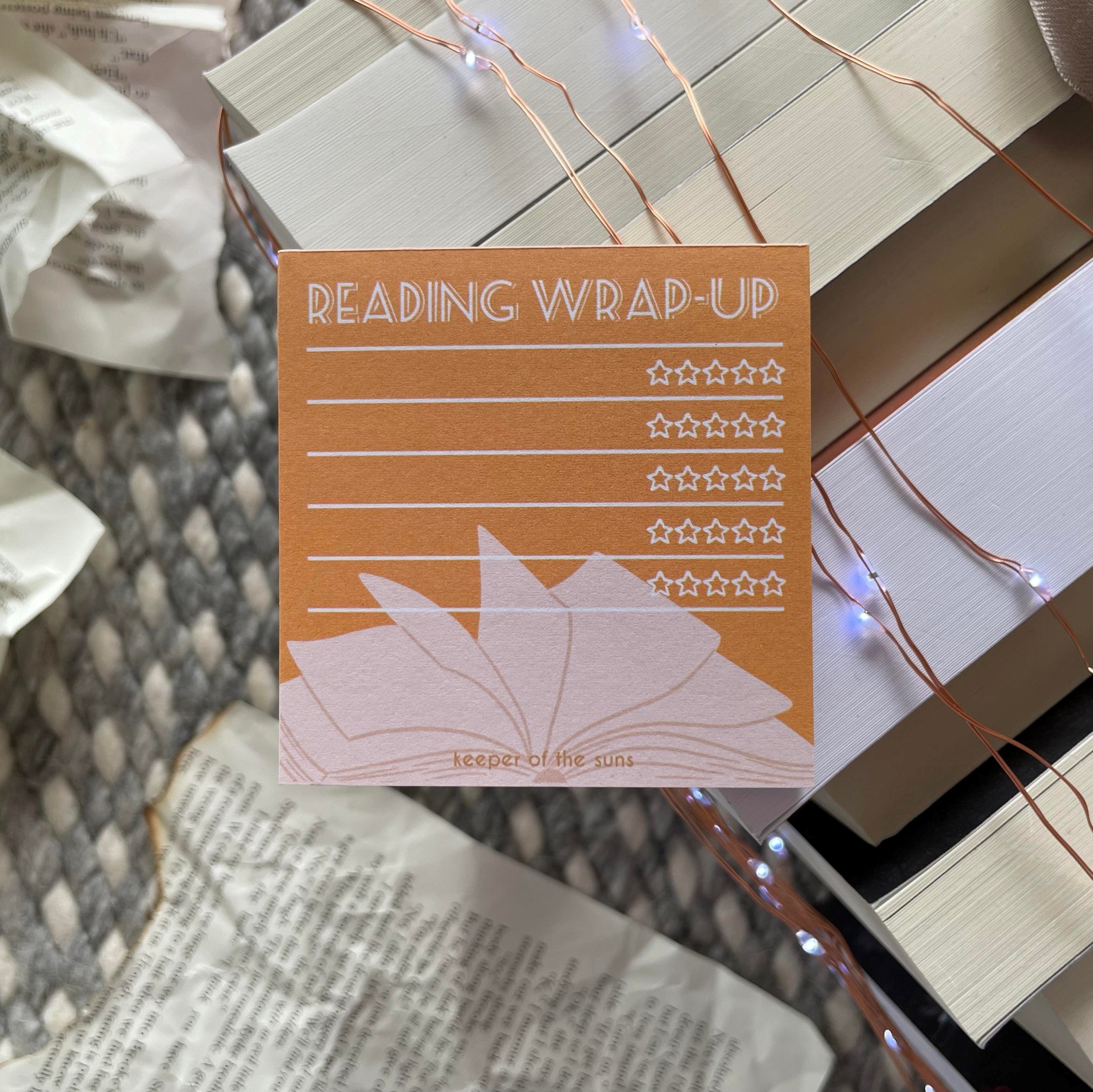 Reading Wrap-Up TRACKER | 50 Sheet Memo Pad by Keeper of the Suns